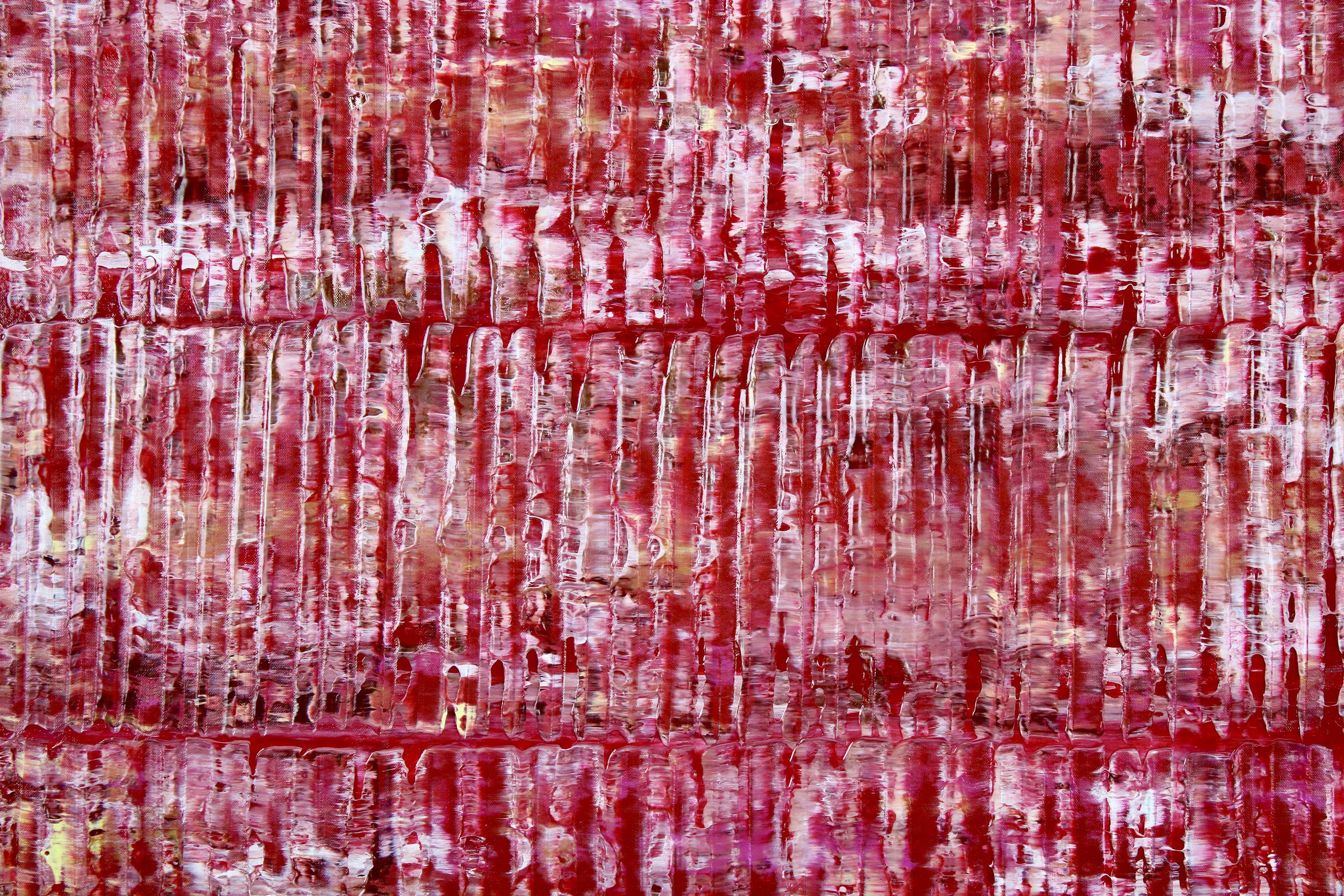 Chaos and lights, Painting, Acrylic on Canvas - Red Abstract Painting by Nestor Toro