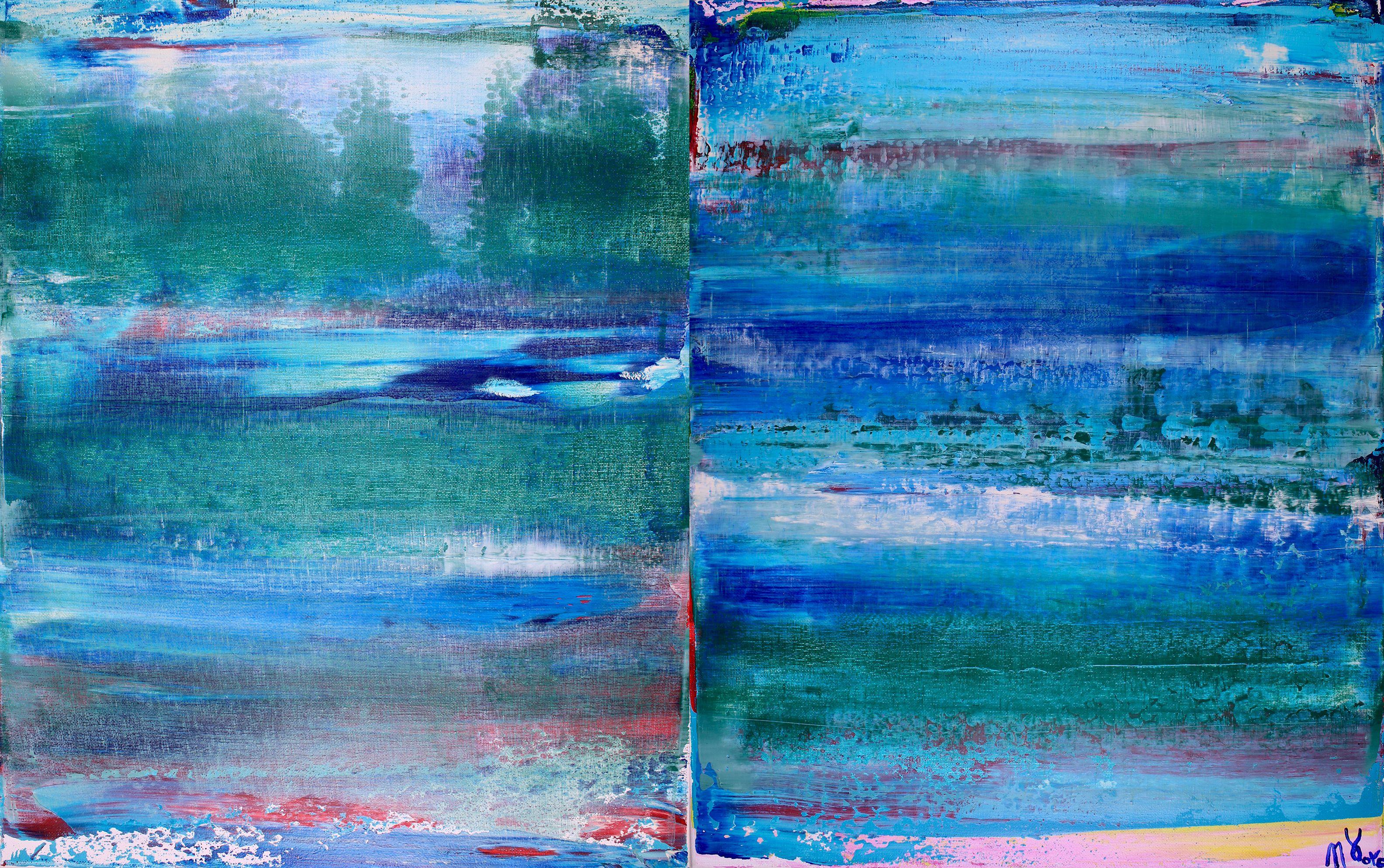 Abstract Painting di Nestor Toro - Foresta di nuvole, Pittura, Acrilico su tela