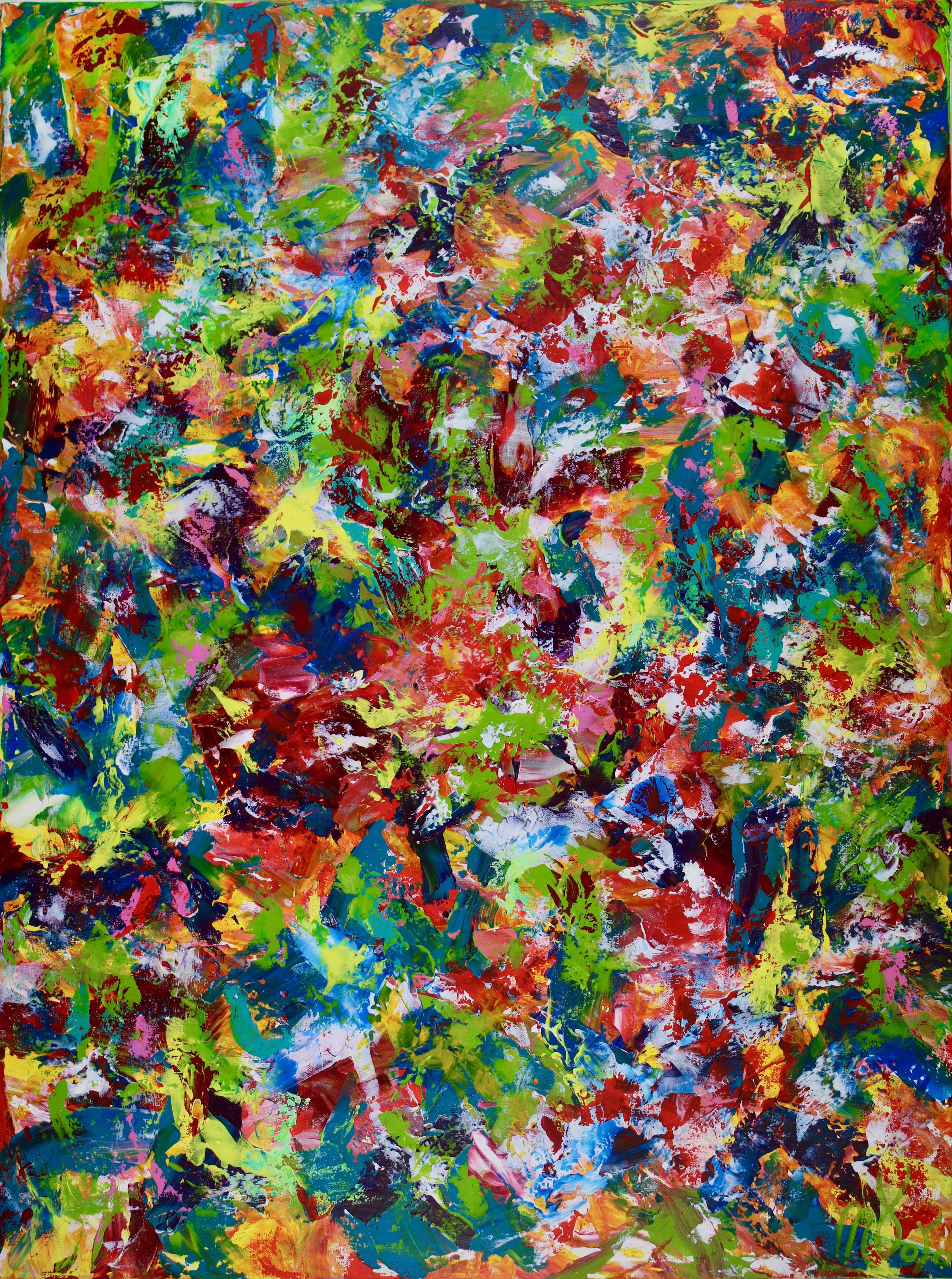 Nestor Toro Abstract Painting - Color creation (Natures dream), Painting, Acrylic on Canvas