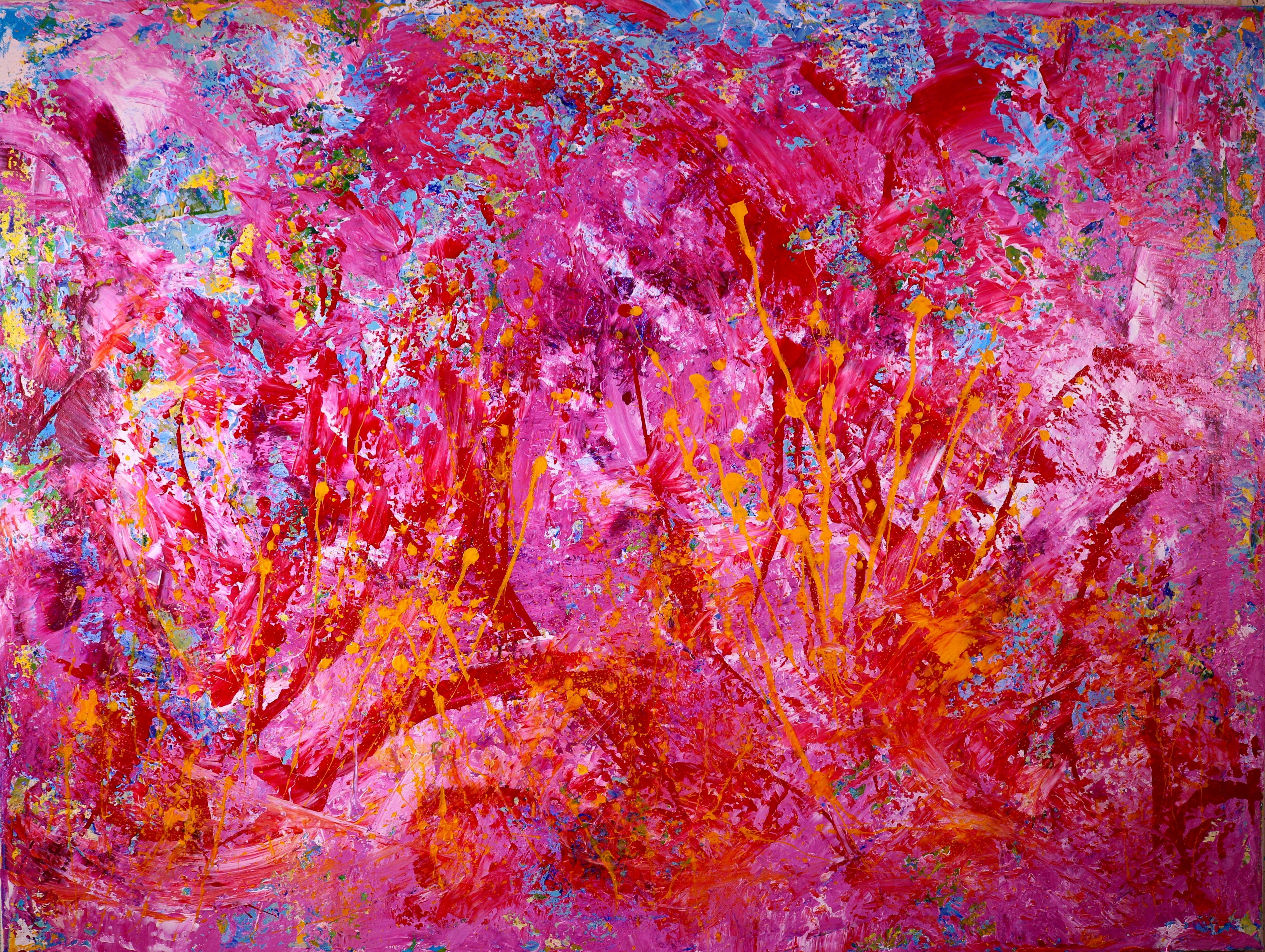 Nestor Toro Abstract Painting - Color Revolution, Painting, Acrylic on Canvas