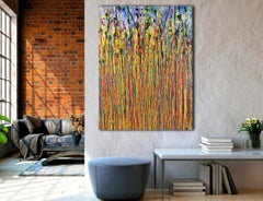 Color splendor (Over silver blue) (2023), Painting, Acrylic on Canvas
