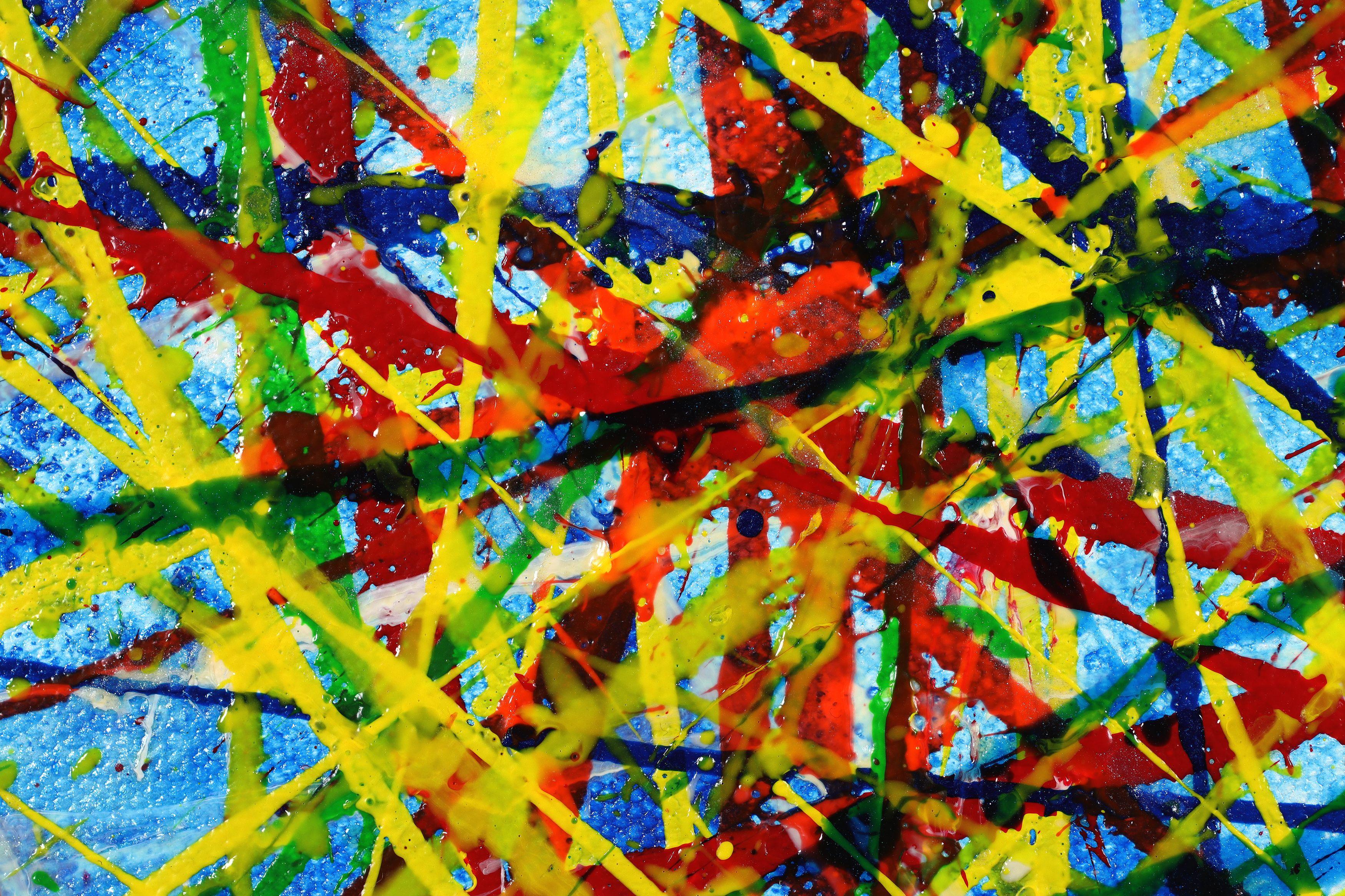Exposition colorée d'affection 1, peinture, acrylique sur toile en vente 3