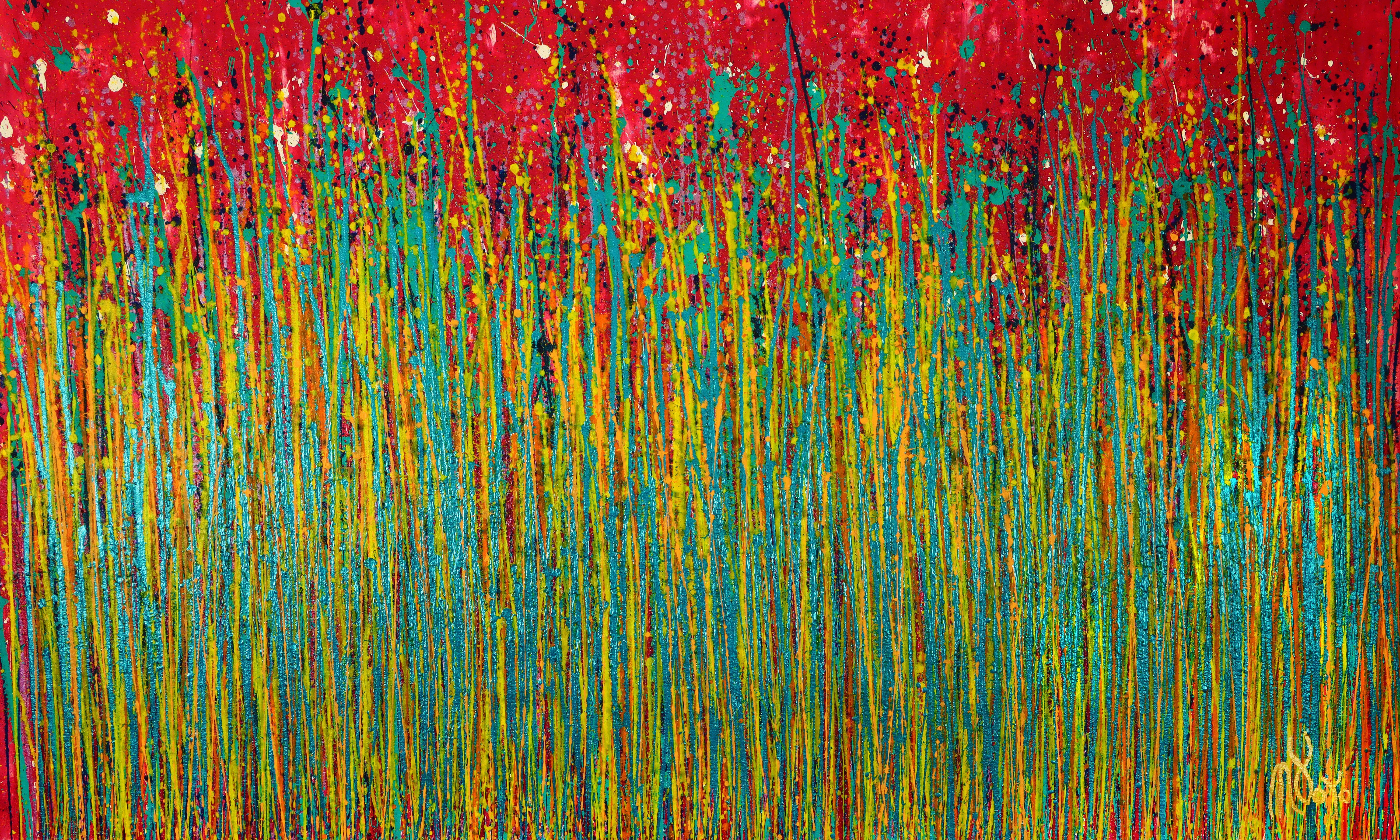 Luminosità colorata (Uno sguardo da vicino), Pittura, Acrilico su tela - Painting di Nestor Toro