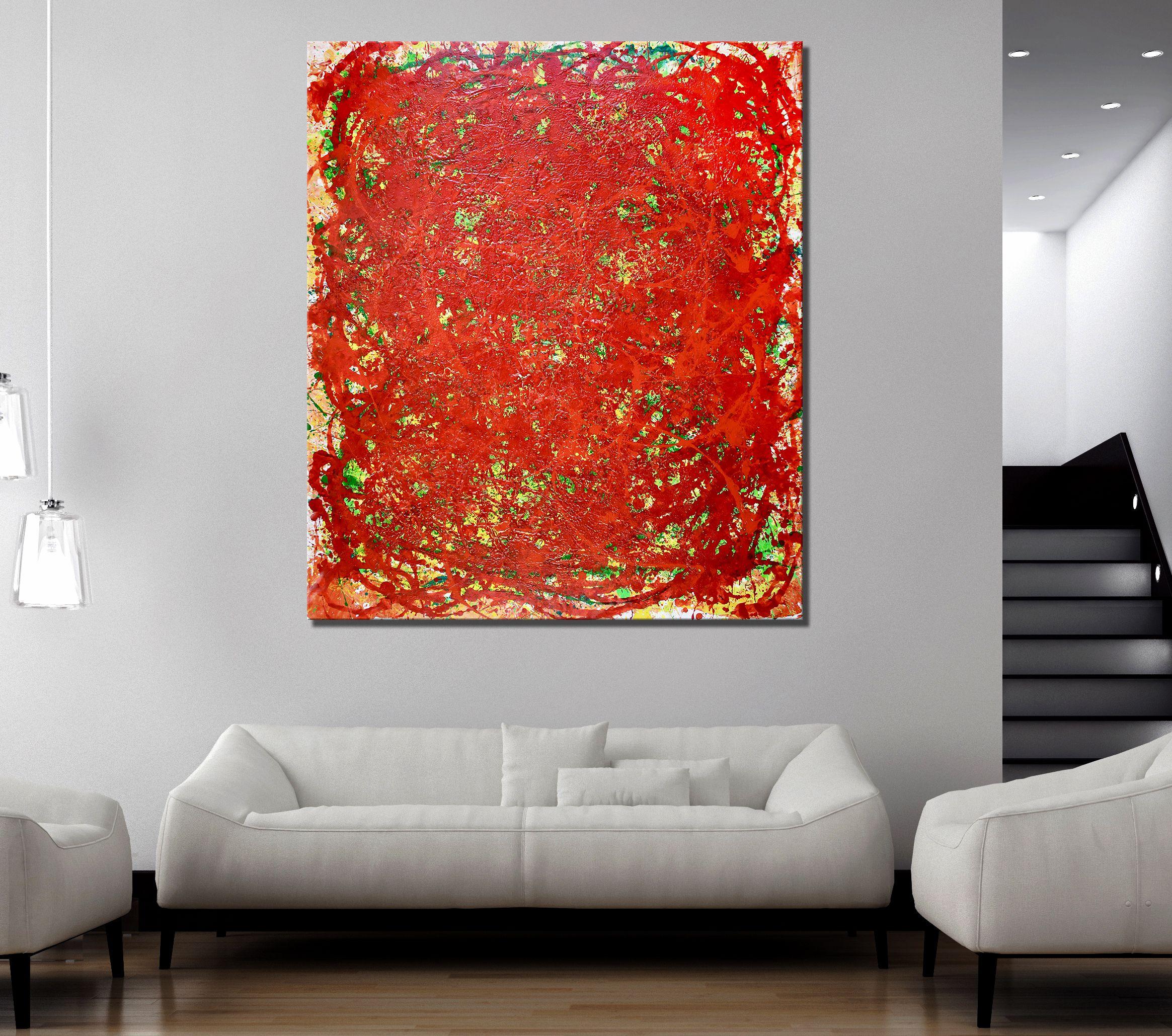 BOLD STATEMENT FOR A BOLD COLLECTOR!    This work is about red and making a bold statement with no apologies. This work is massive and the bold gestural painting style is mesmerizing to experience in person.    Vibrant, bold and intuitive painting