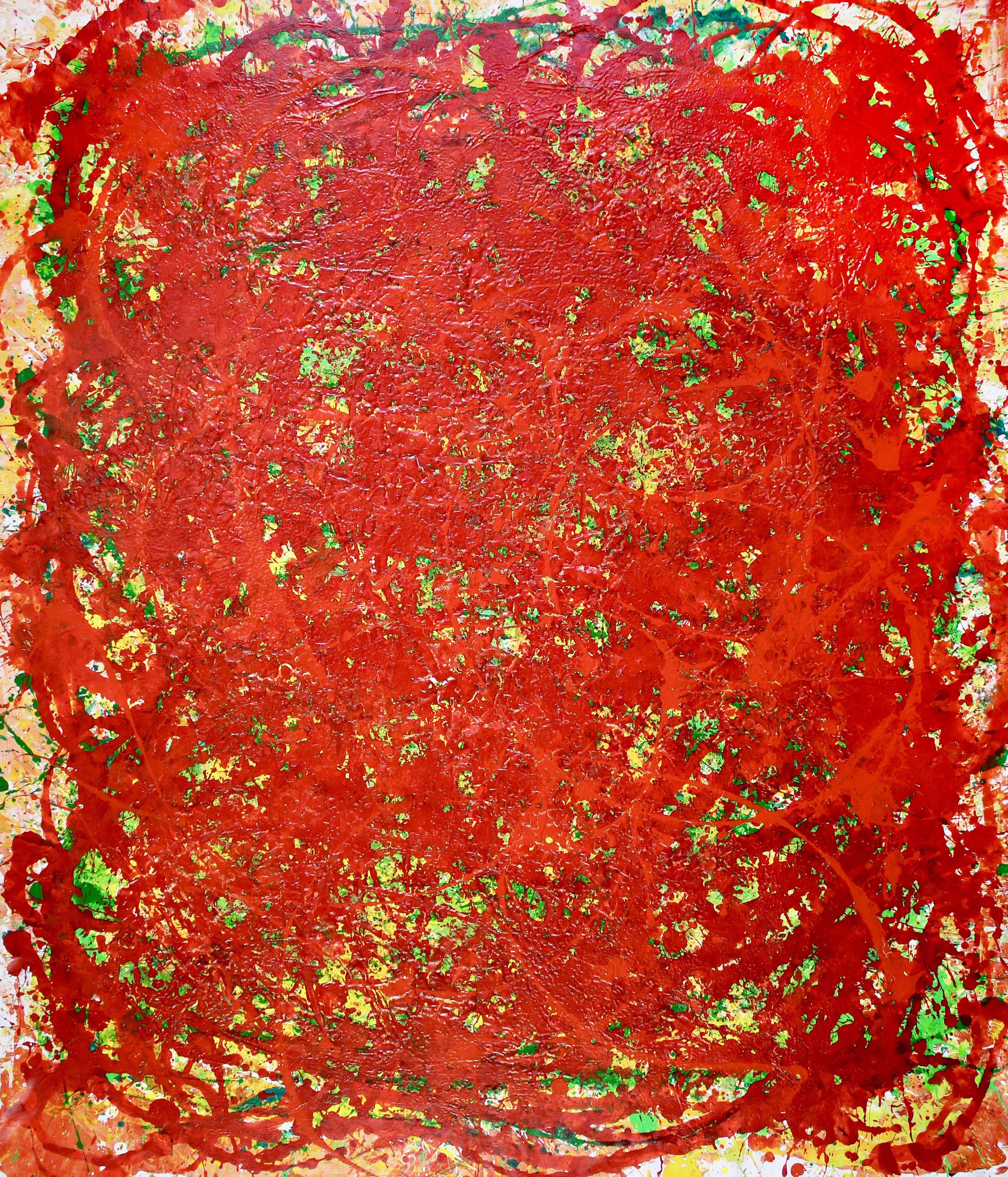 Nestor Toro Abstract Painting - Coming from the Red, Painting, Acrylic on Canvas