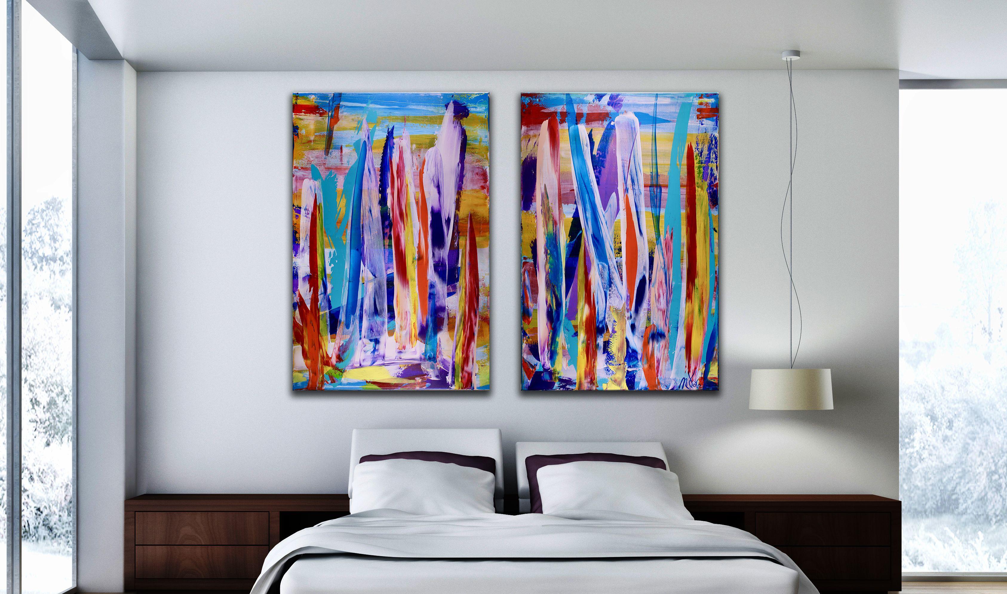 Compitiendo por el Sol 2, Pintura, Acrílico sobre lienzo en venta 1