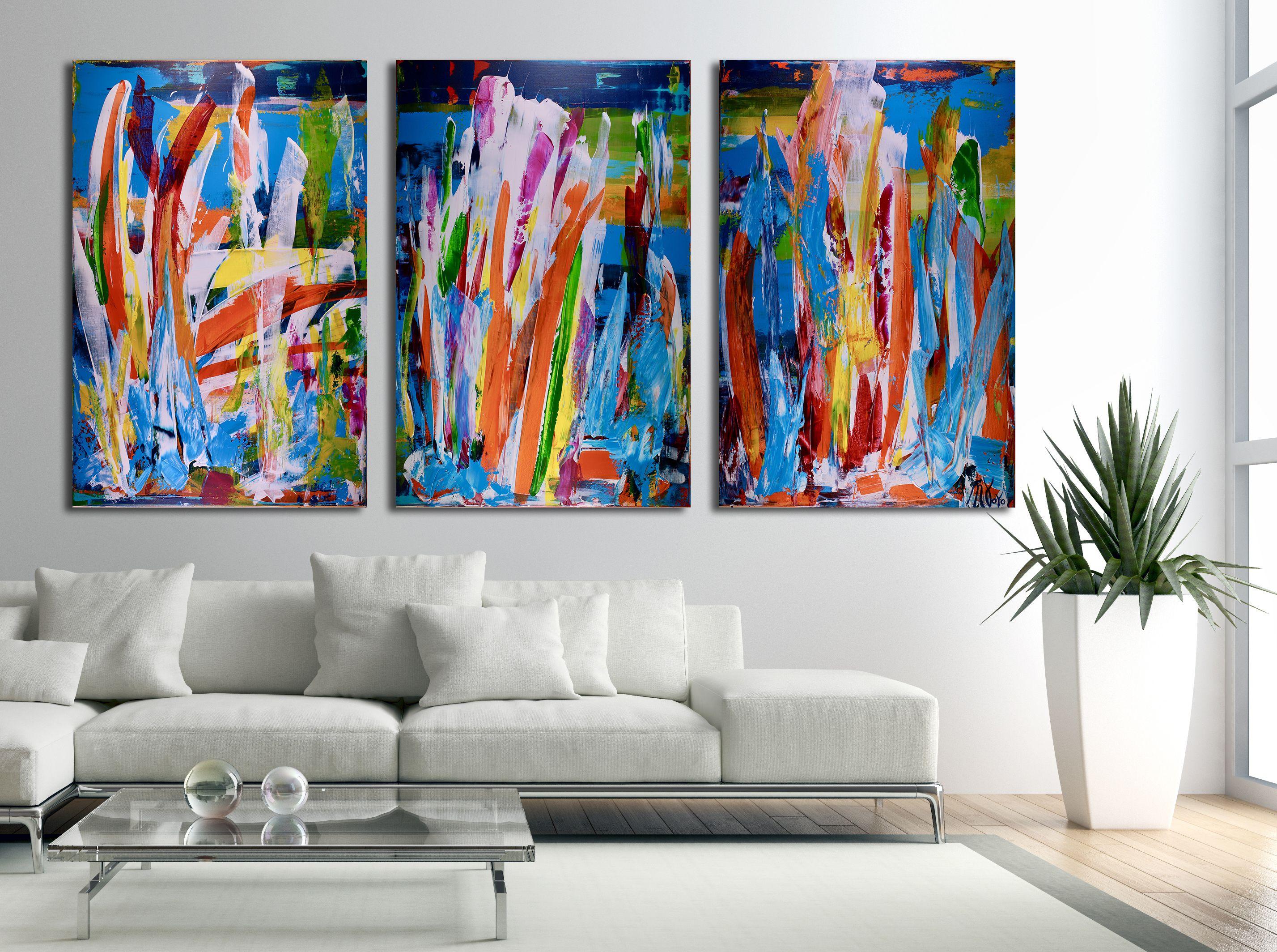 Competere per il sole, Pittura, Acrilico su tela - Painting di Nestor Toro