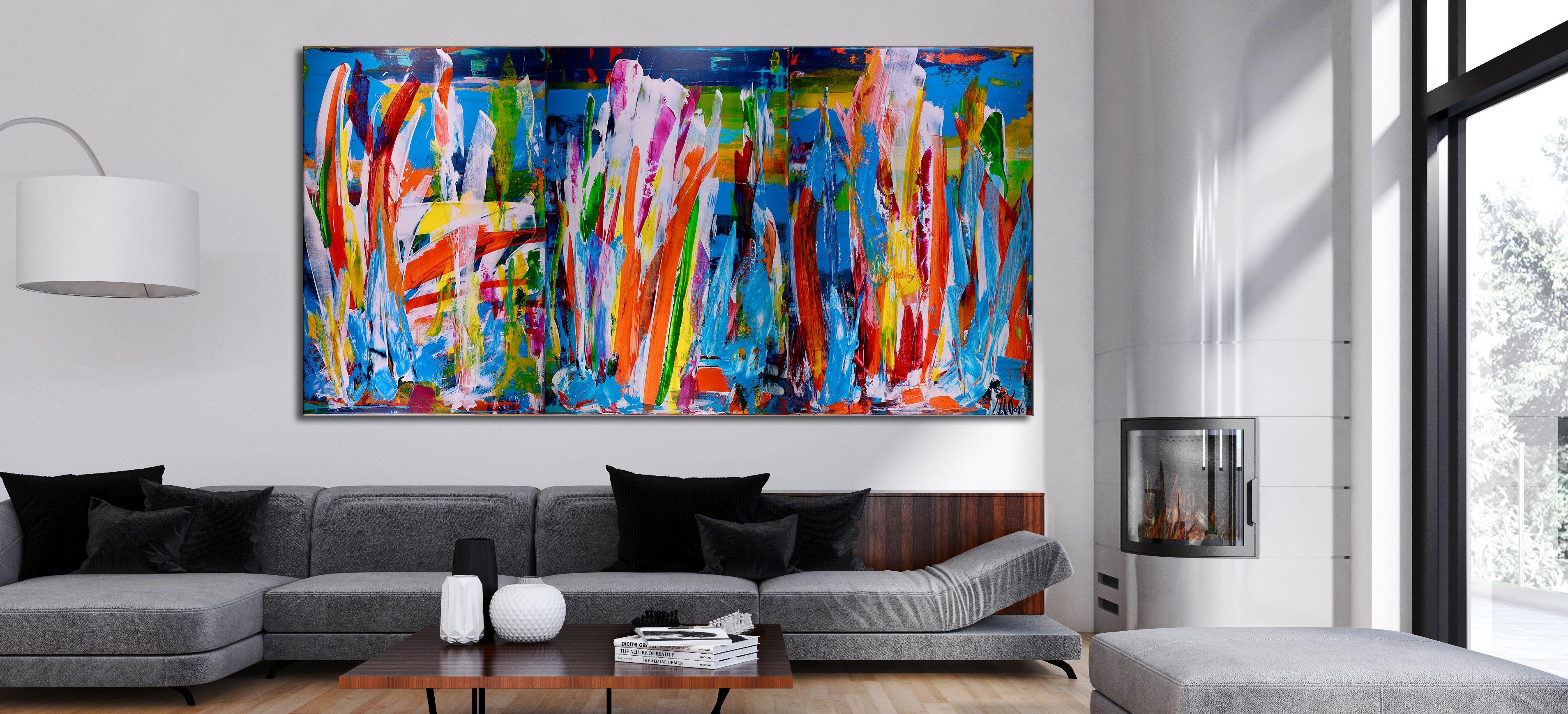 Competere per il sole, Pittura, Acrilico su tela - Painting Astratto di Nestor Toro