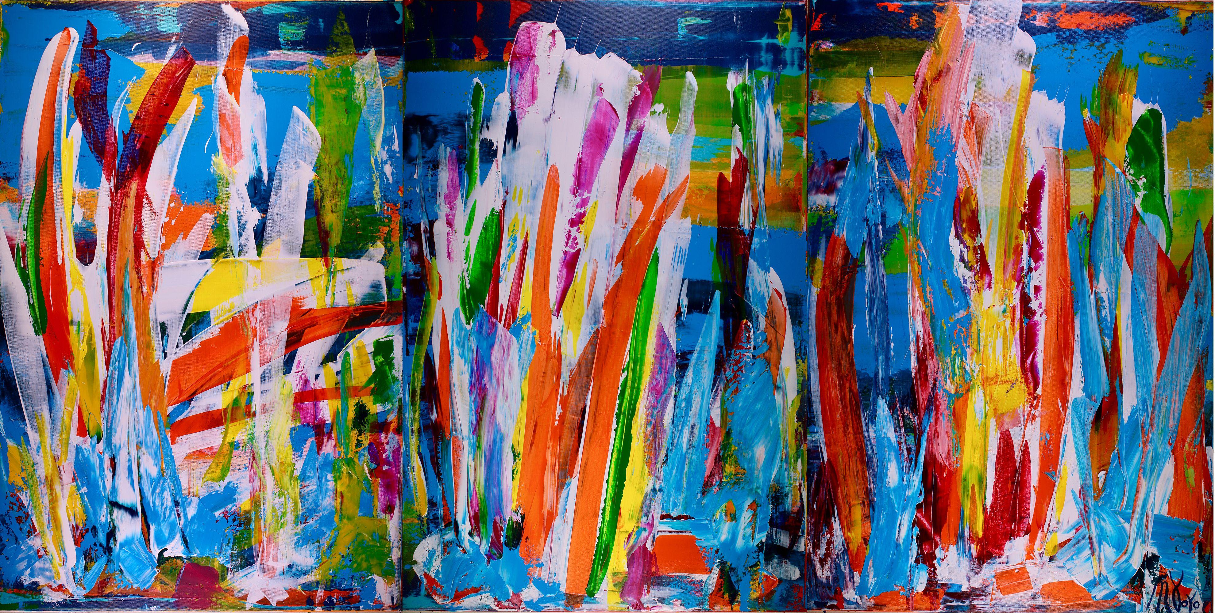 Abstract Painting di Nestor Toro - Competere per il sole, Pittura, Acrilico su tela