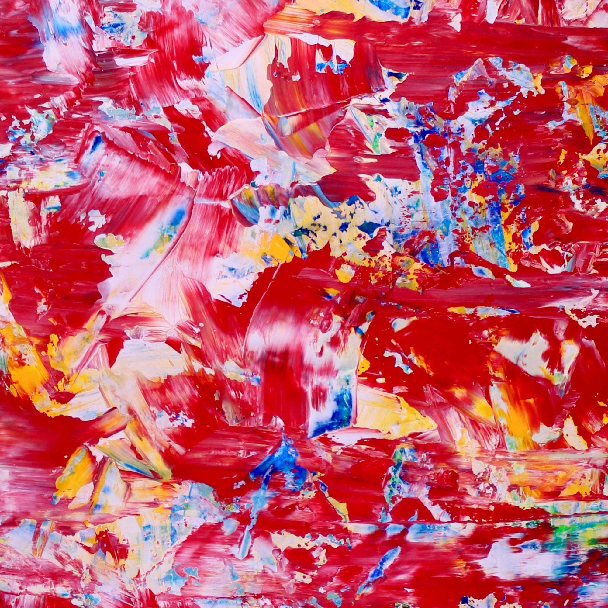 consequences of red, Painting, Acrylic on Canvas - Red Abstract Painting by Nestor Toro