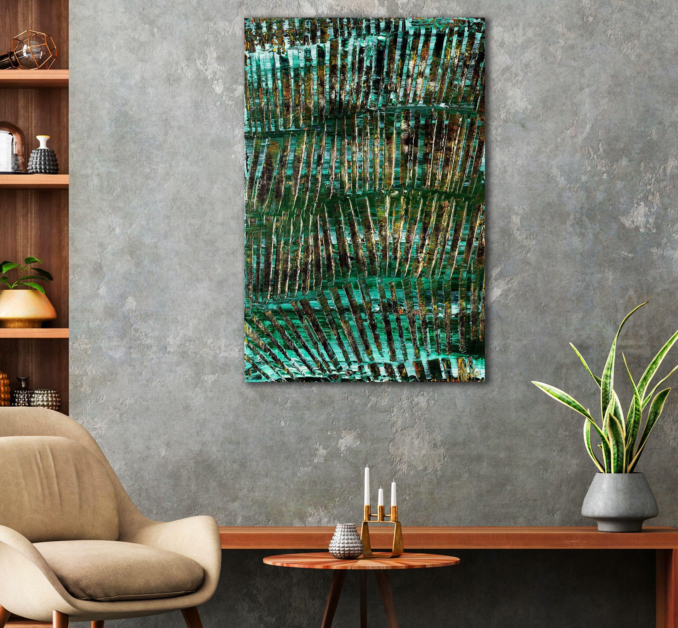 Copper Spectra (Patina), Painting, Acrylic on Canvas - Black Abstract Painting by Nestor Toro