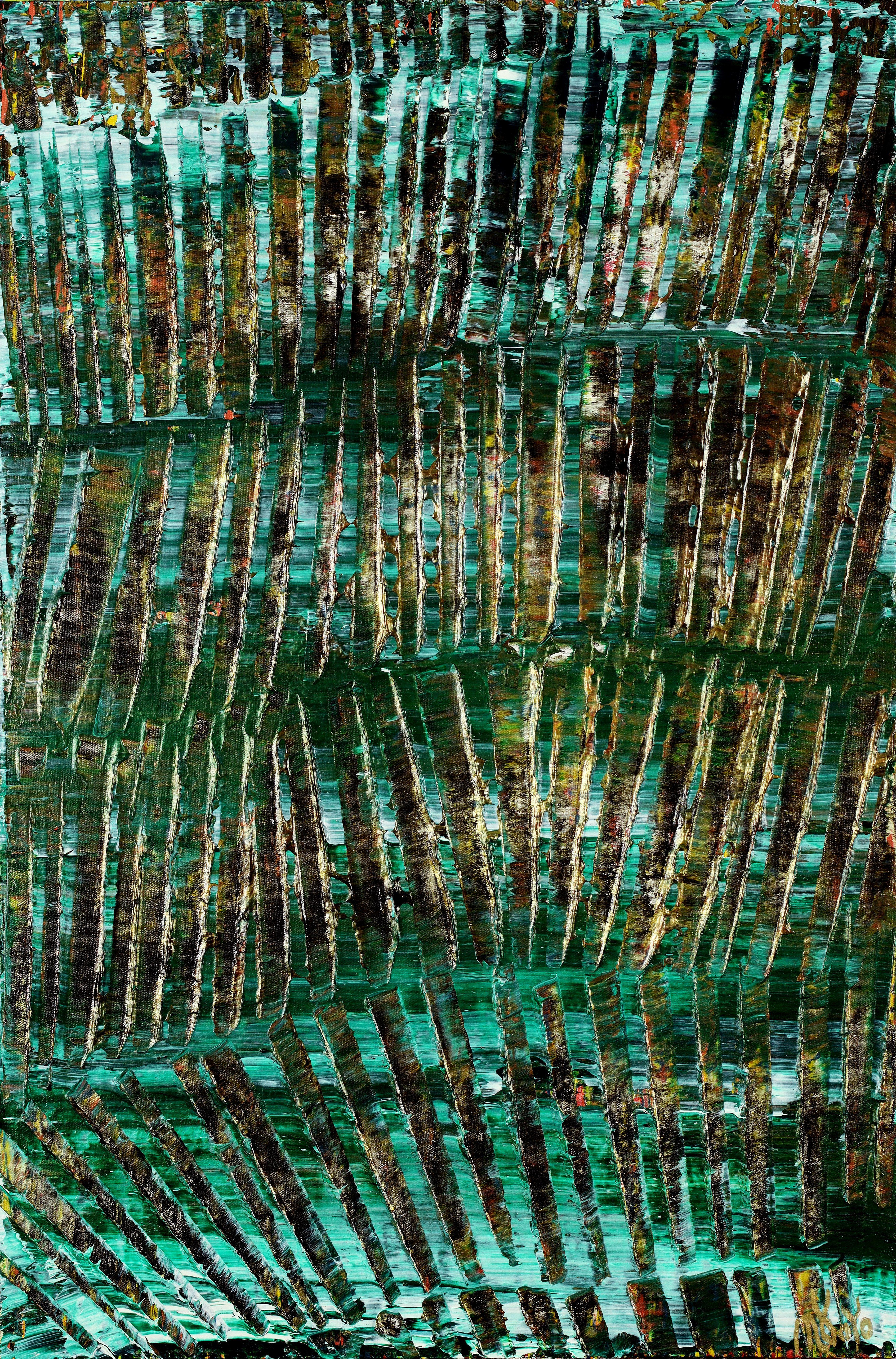 Nestor Toro Abstract Painting - Copper Spectra (Patina), Painting, Acrylic on Canvas