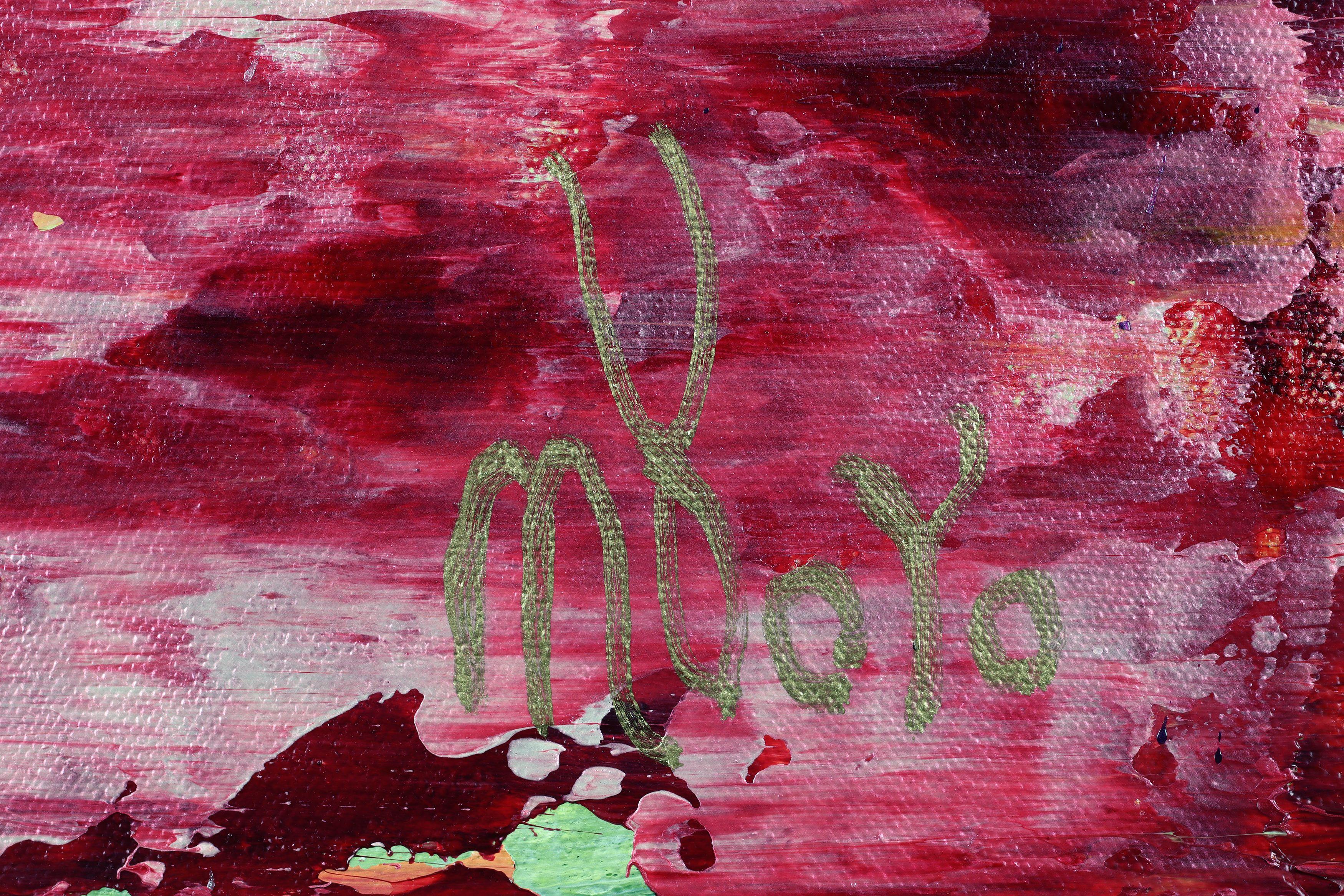 Puesta de sol de coral (reflejo rojo), Pintura, Acrílico sobre lienzo 1