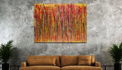 Cuir à grains croisés, peinture, acrylique sur toile