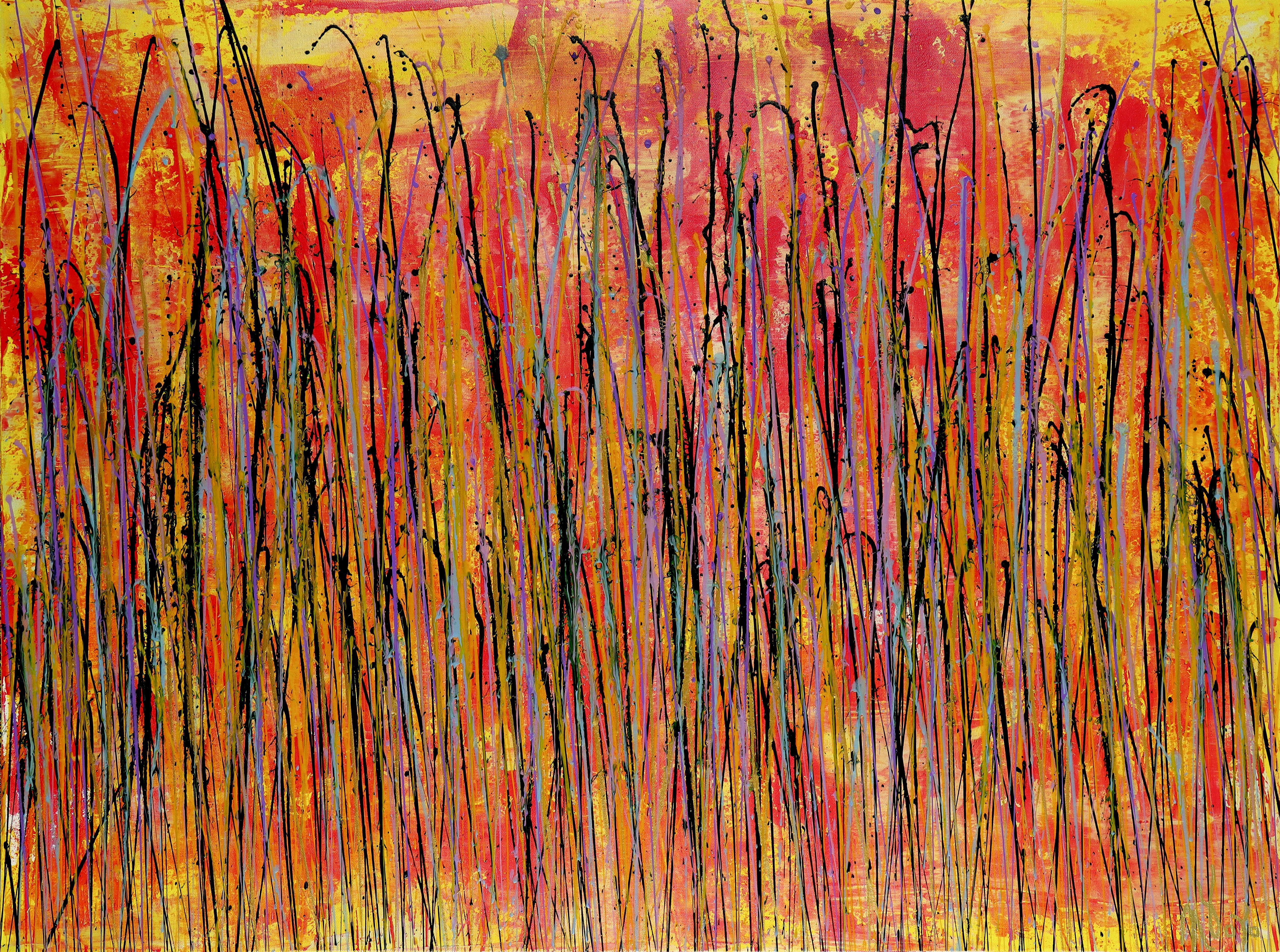 Abstract Painting de Nestor Toro - Cuero cruzado, Pintura, Acrílico sobre lienzo