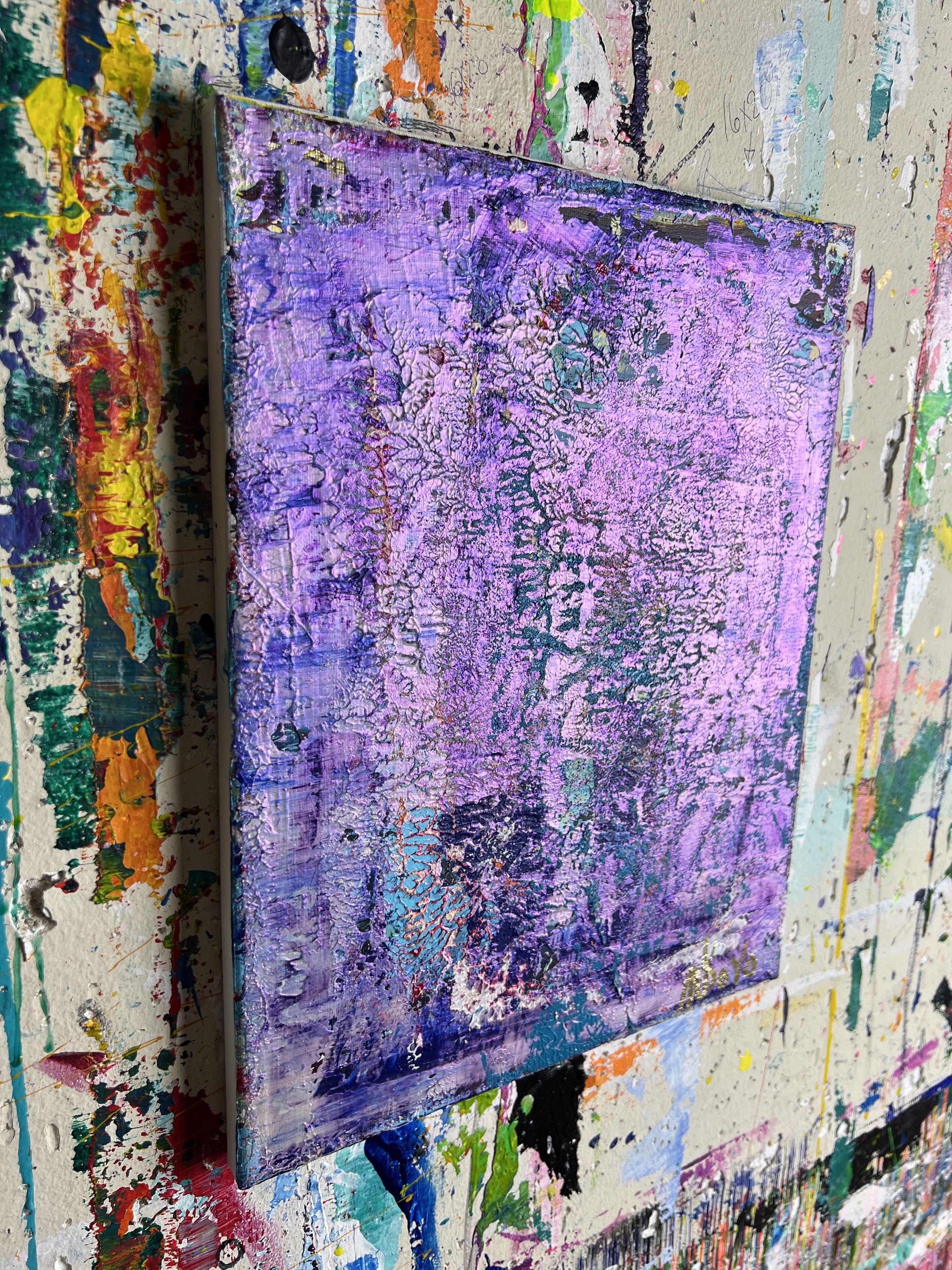 Crystaline Purple, Painting, Acrylic on Canvas For Sale 2