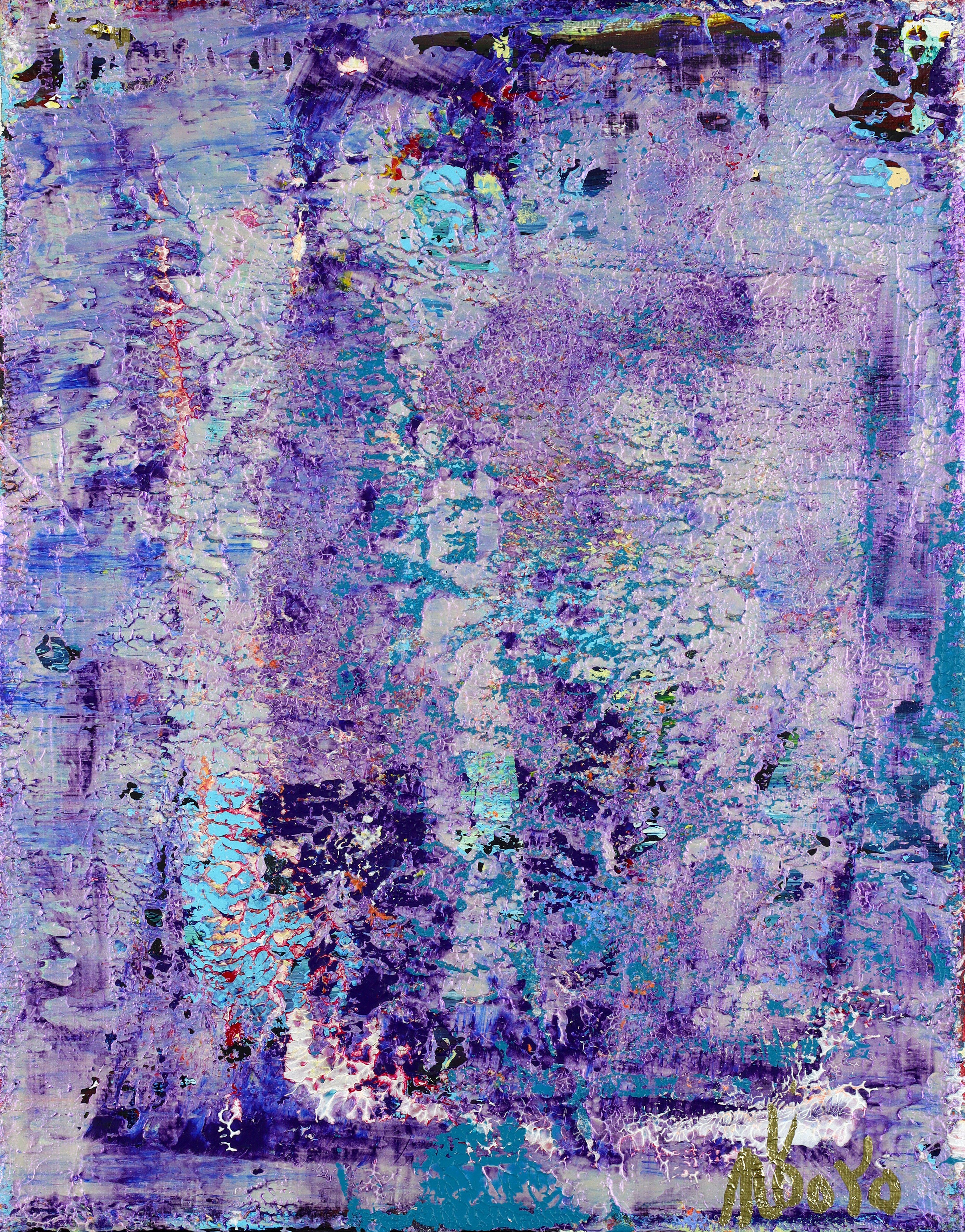 Nestor Toro Abstract Painting - Crystaline Purple, Painting, Acrylic on Canvas