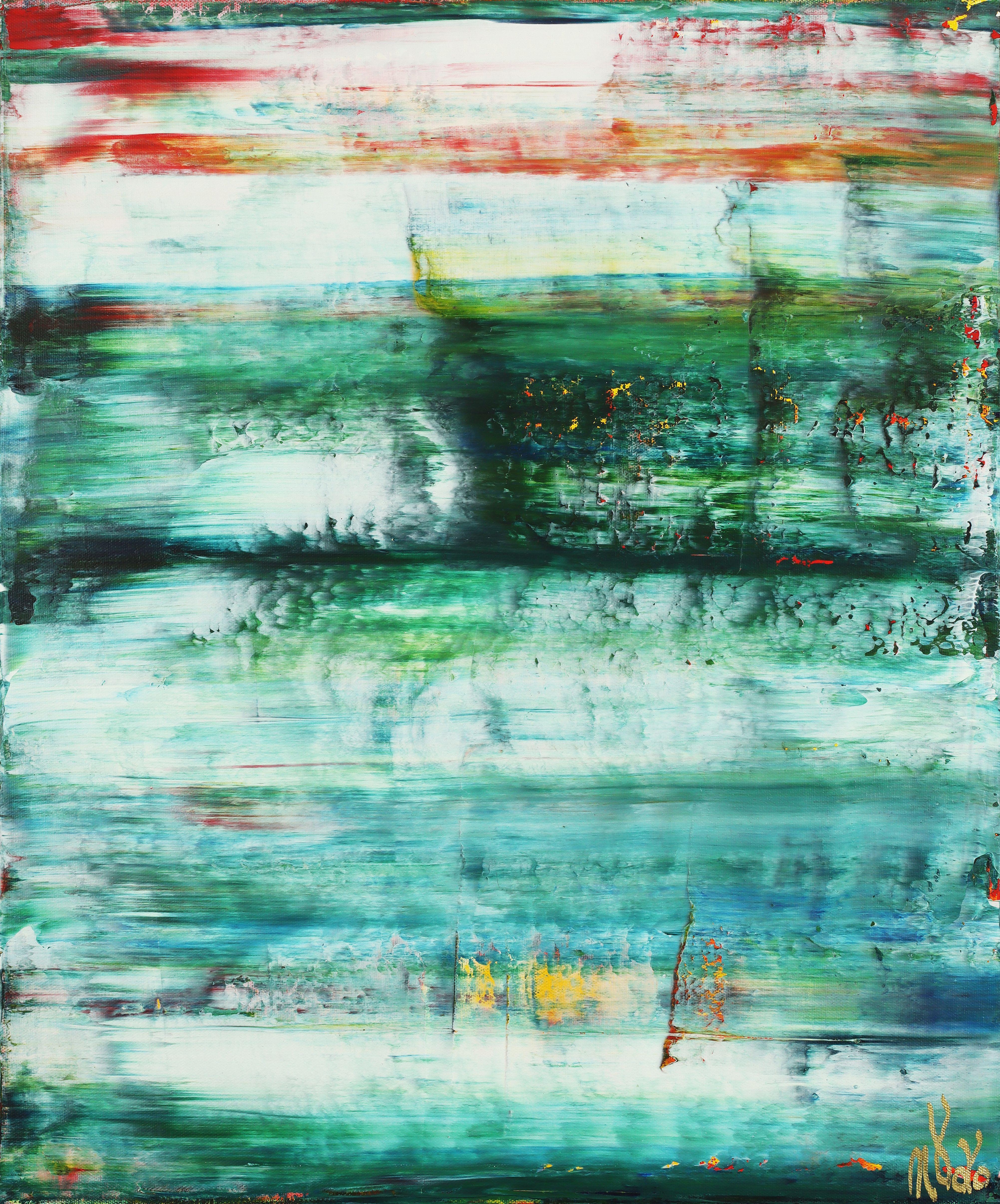 Nestor Toro Abstract Painting - Crystalline dawn panorama, Painting, Acrylic on Canvas