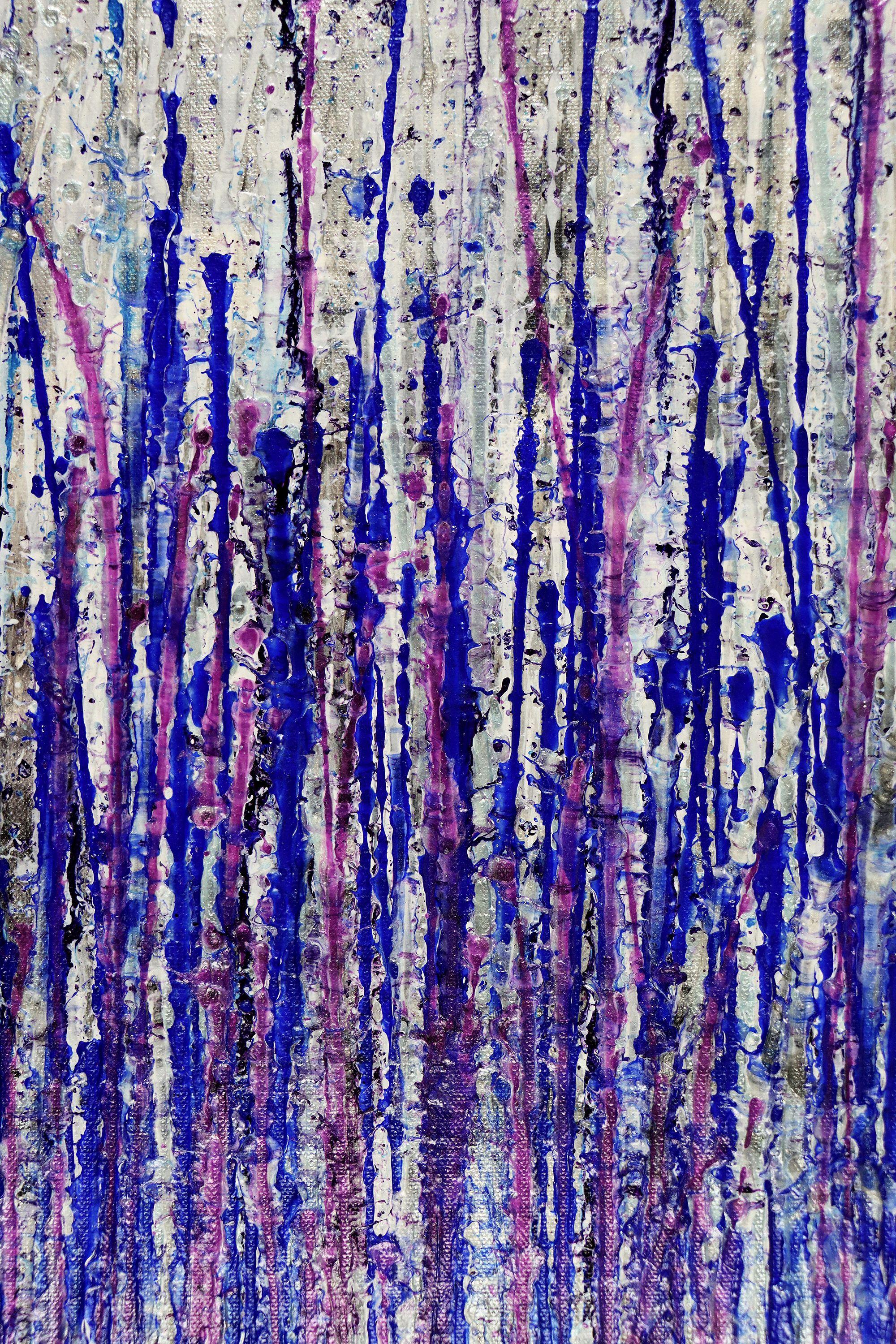 Daring Spectra (Purple Drizzles), Painting, Acrylic on Canvas For Sale 1