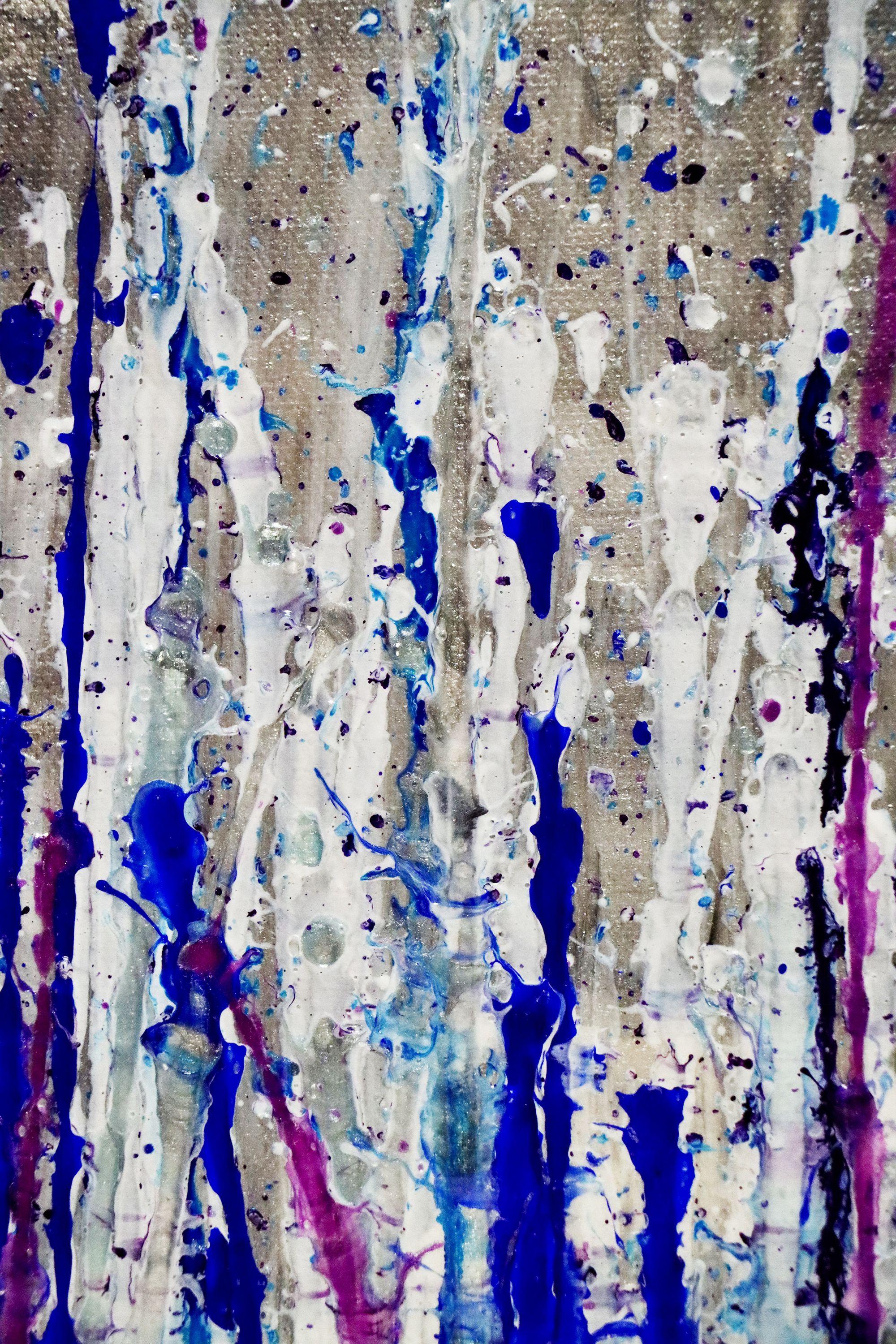 Daring Spectra (Purple Drizzles), Painting, Acrylic on Canvas For Sale 2