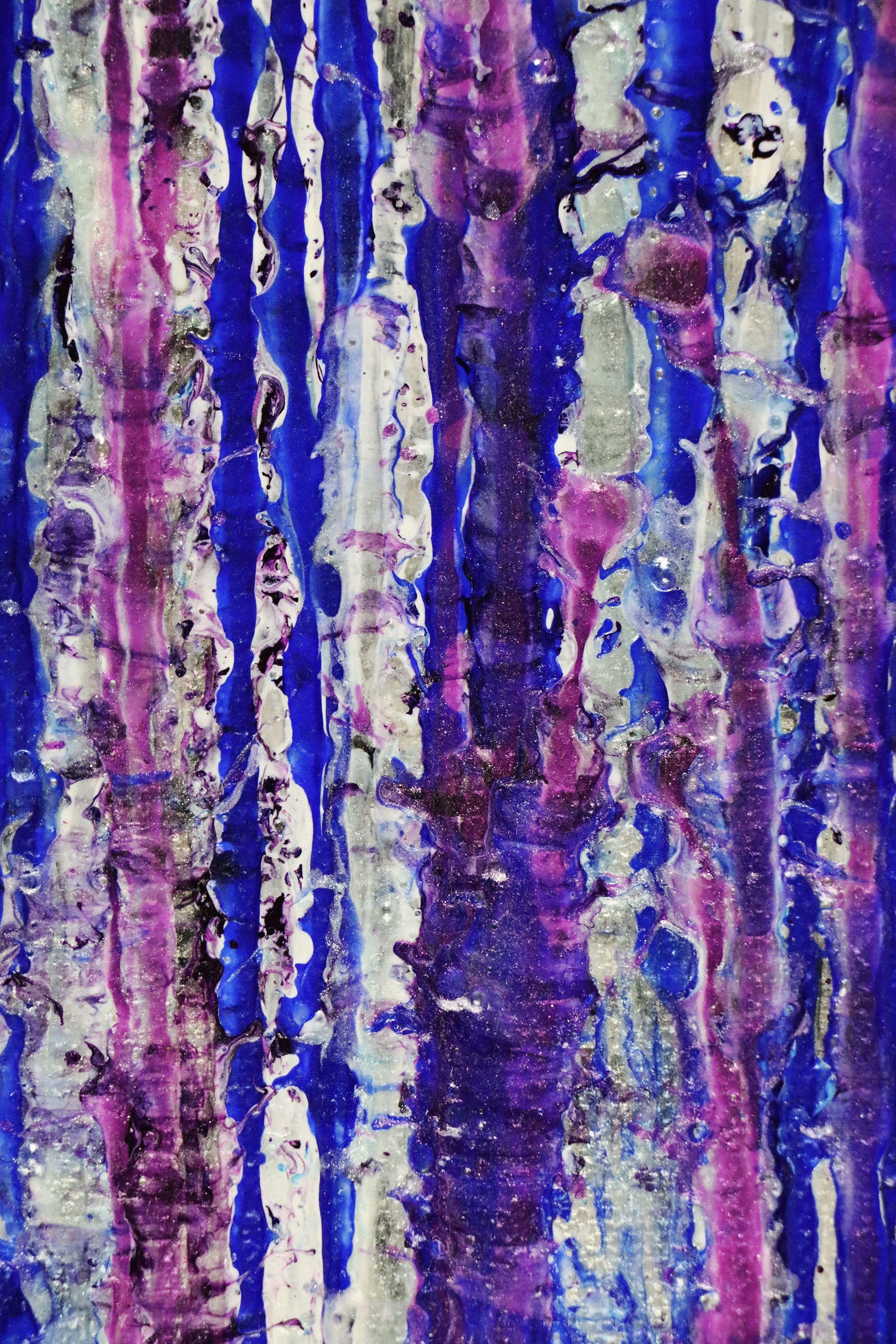 Daring Spectra (Purple Drizzles), Gemälde, Acryl auf Leinwand im Angebot 1