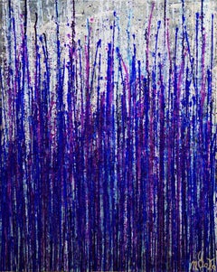 Daring Spectra (Purple Drizzles), Gemälde, Acryl auf Leinwand