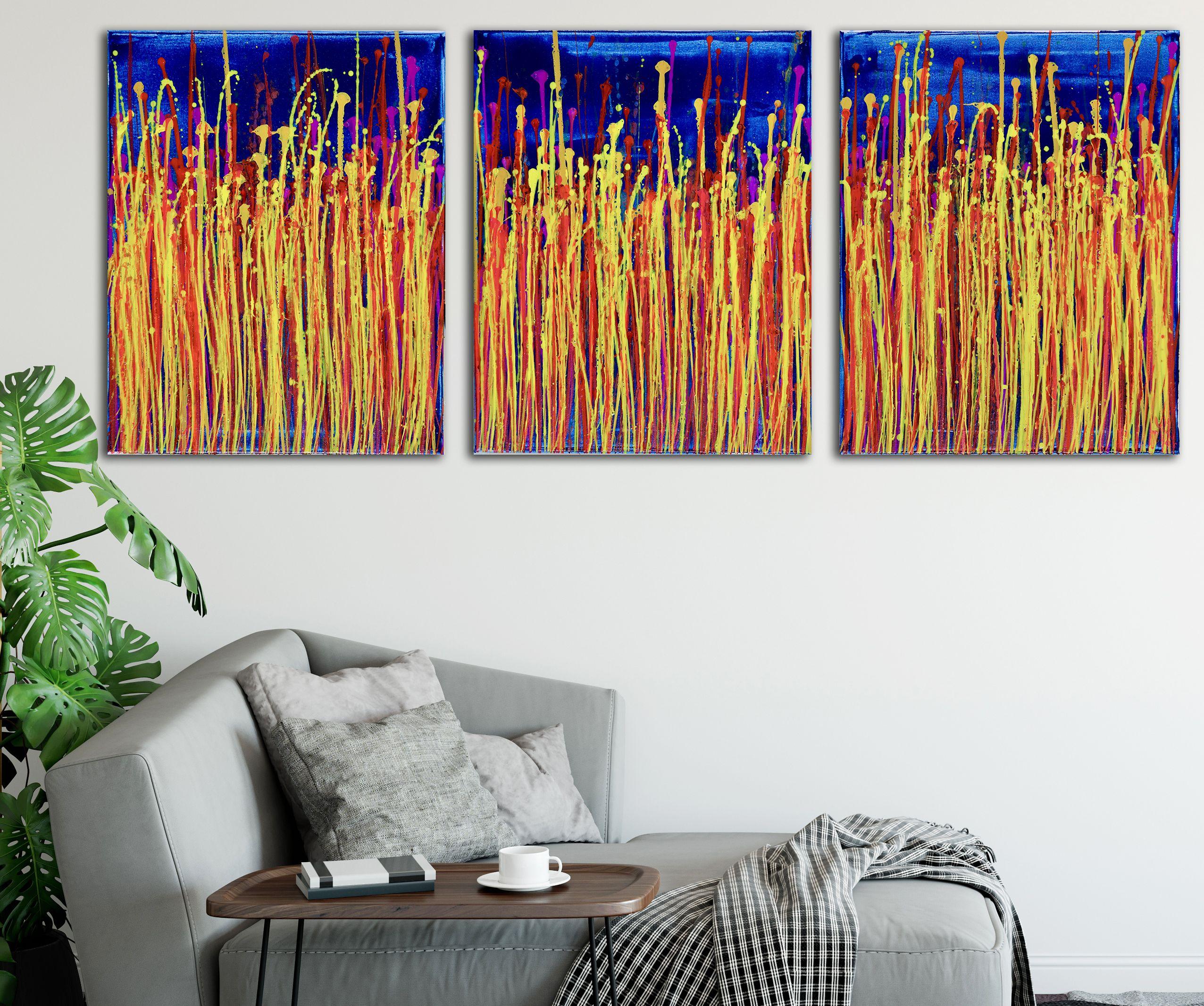 Daydream panorama 5 (Feuerlicher Rückzug) inspiriert von n, Gemälde, Acryl auf Leinwand (Abstrakt), Painting, von Nestor Toro
