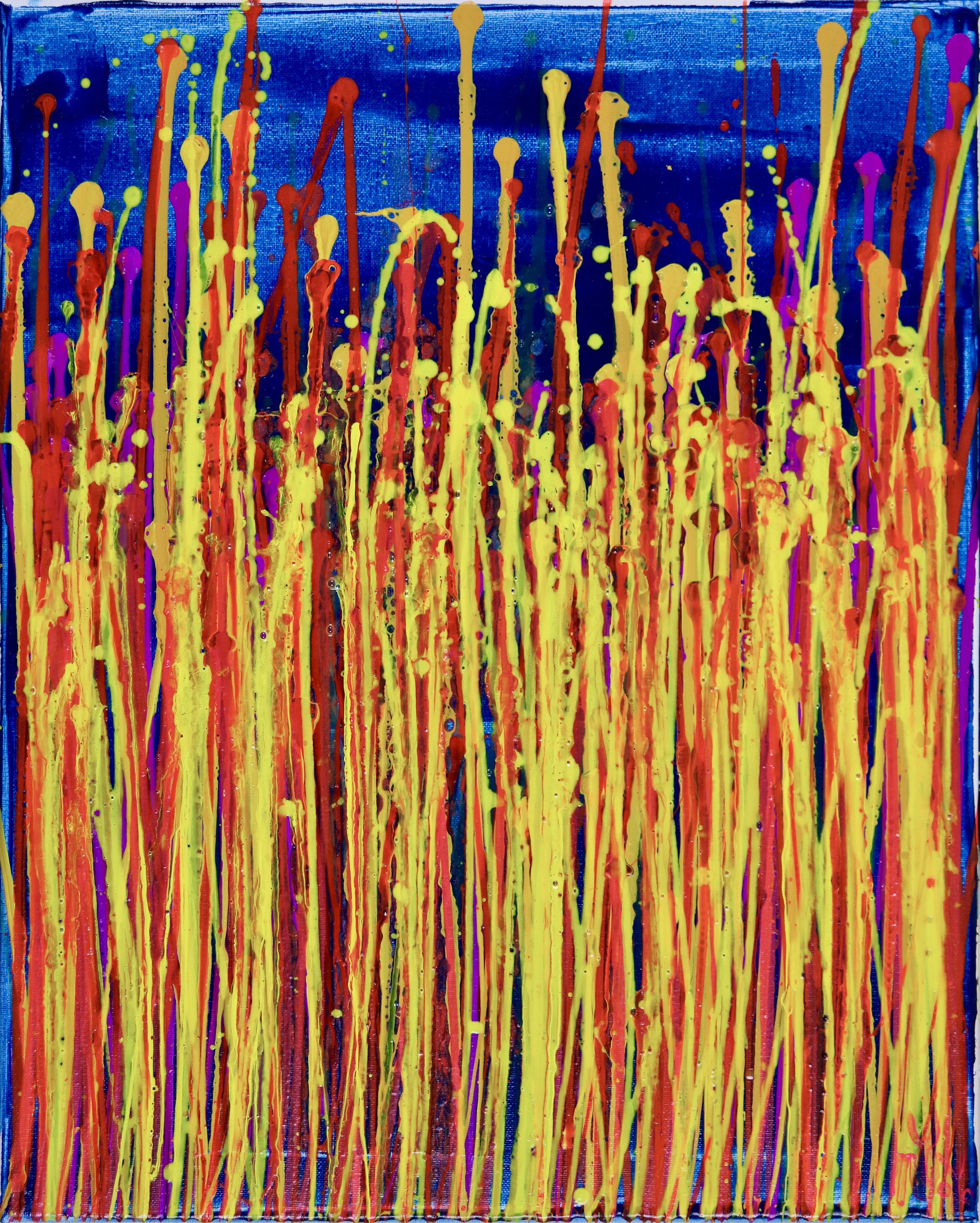 Sogno ad occhi aperti panorama 5 (ritiro di fuoco) ispirato da n, Pittura, Acrilico su tela - Abstract Painting Marrone di Nestor Toro