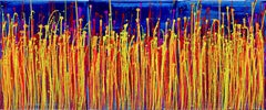 Daydream panorama 5 (Fiery retreat) inspired by n, Painting, Acrylic on Canvas