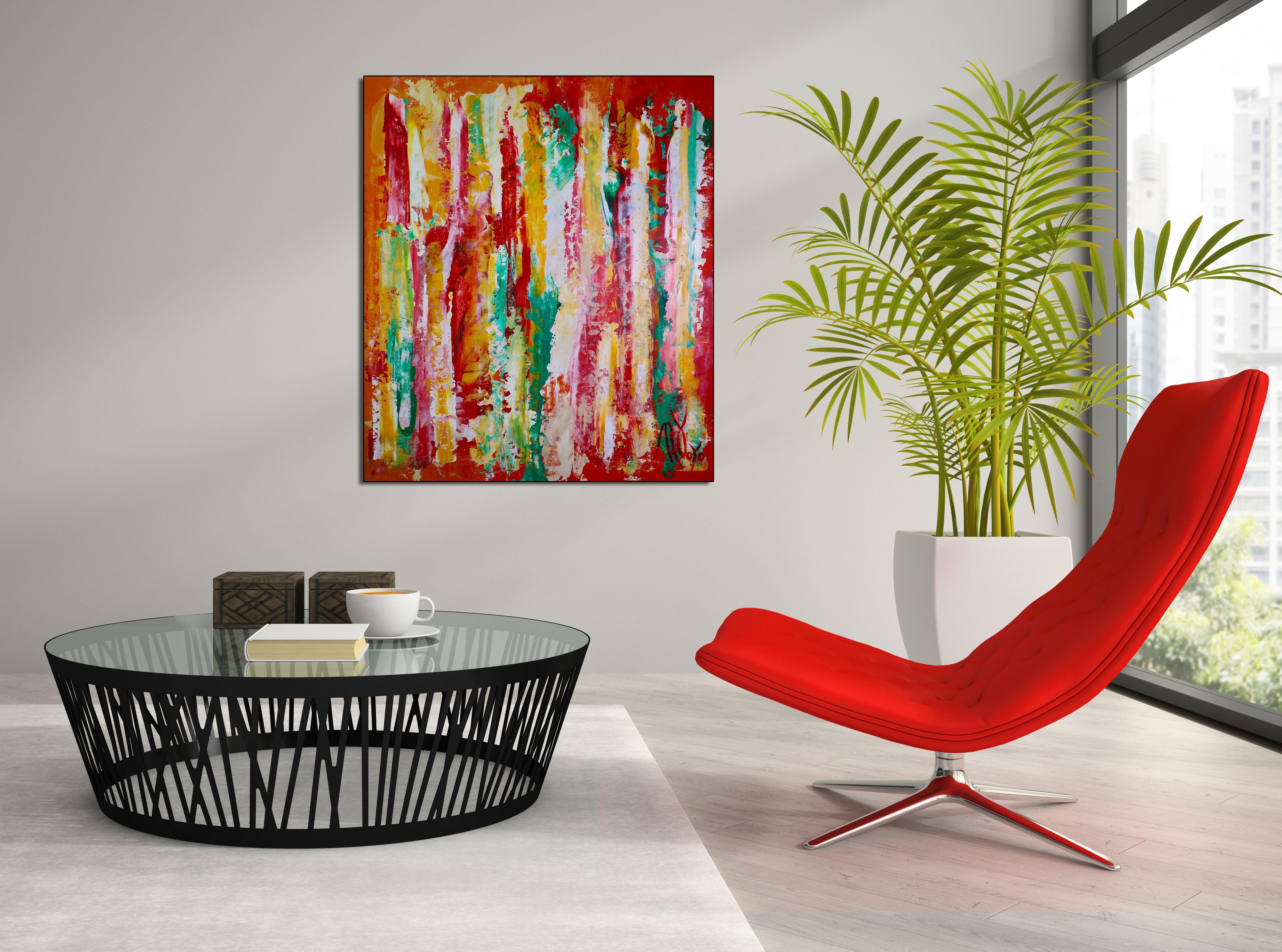Frequenza diurna, Pittura, Acrilico su tela - Abstract Painting Marrone di Nestor Toro