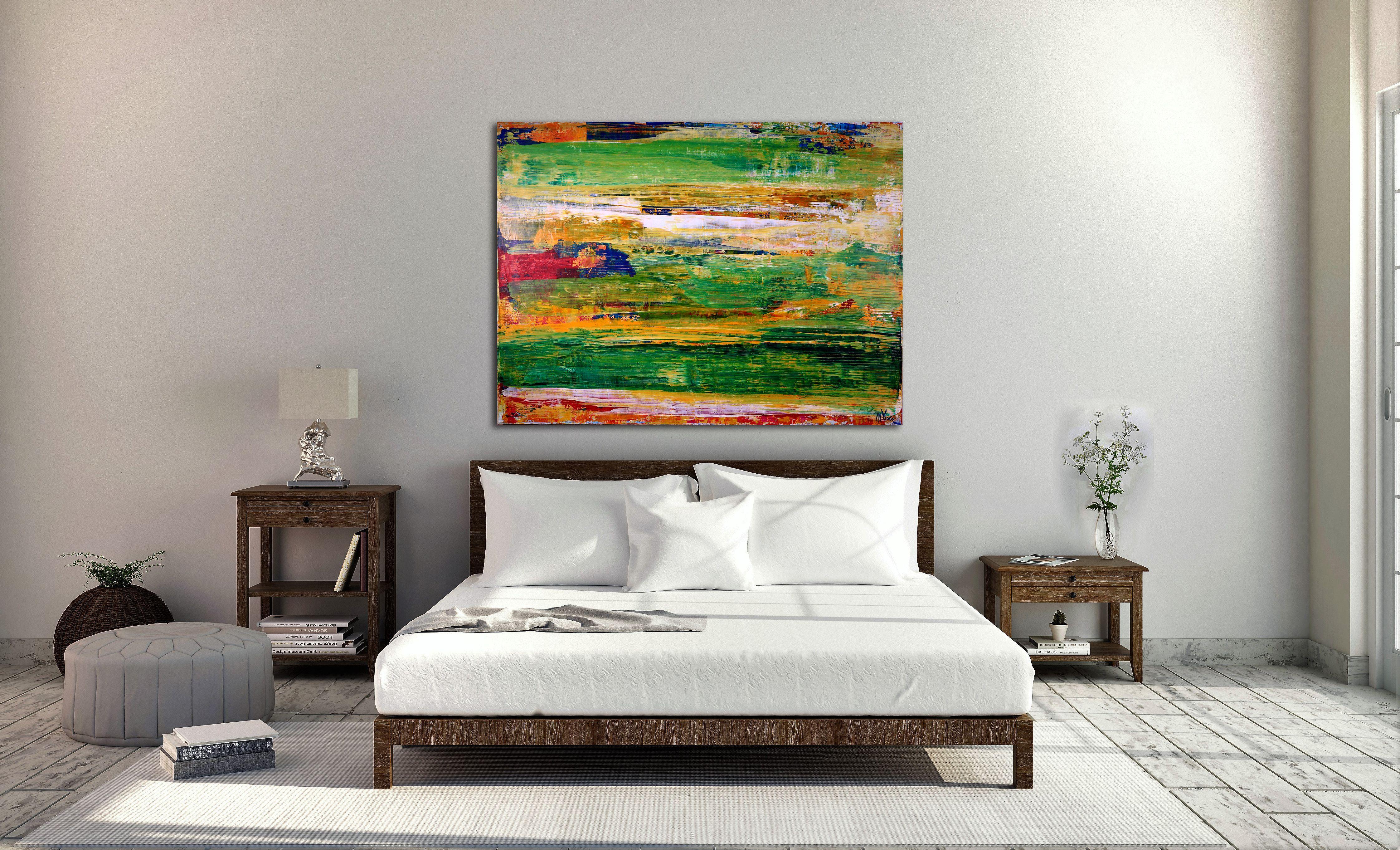 Campo di colore decostruito, Pittura, Acrilico su tela - Painting Astratto di Nestor Toro