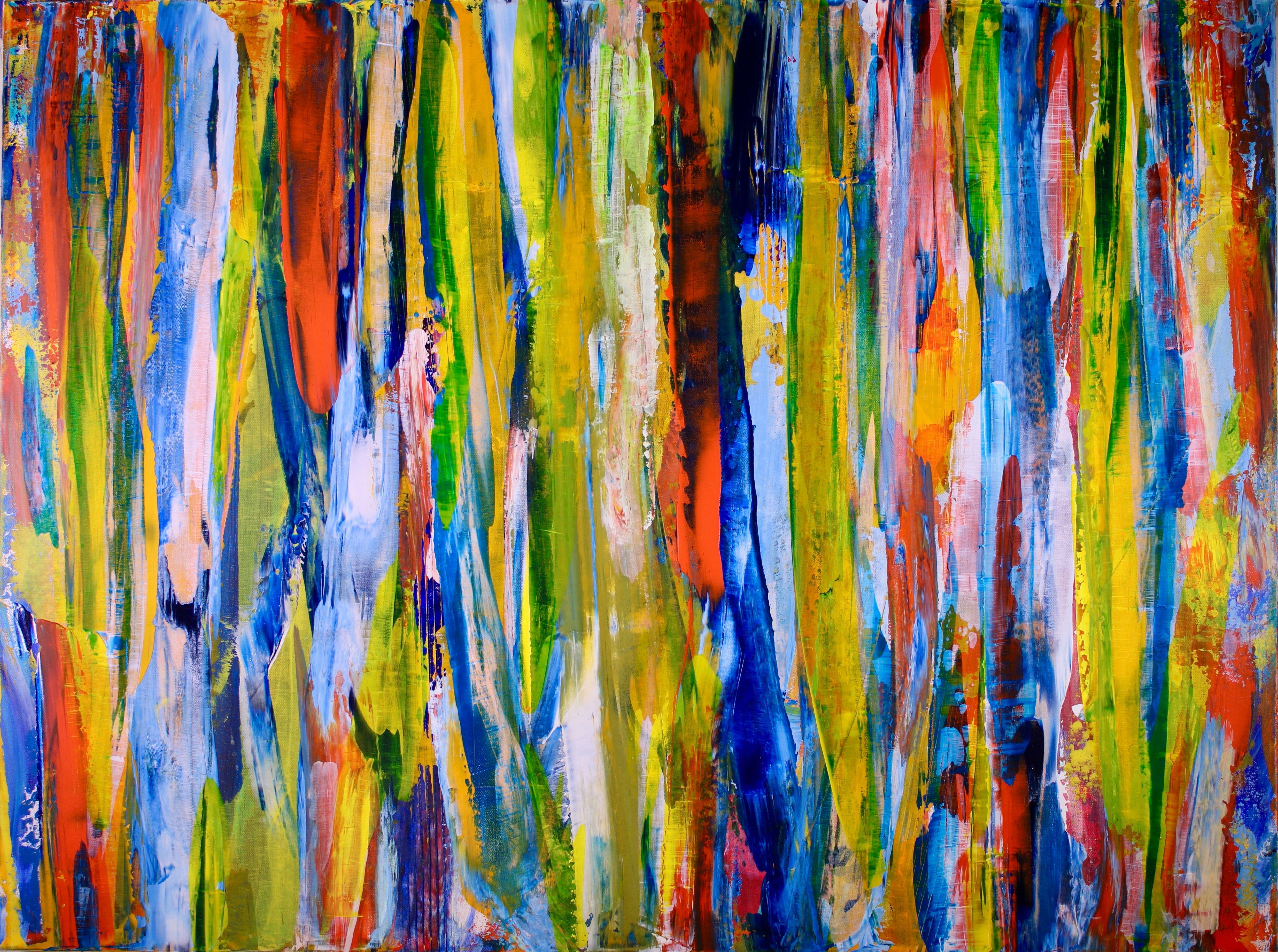 Field de forêt déconstruit, peinture, acrylique sur toile - Painting de Nestor Toro