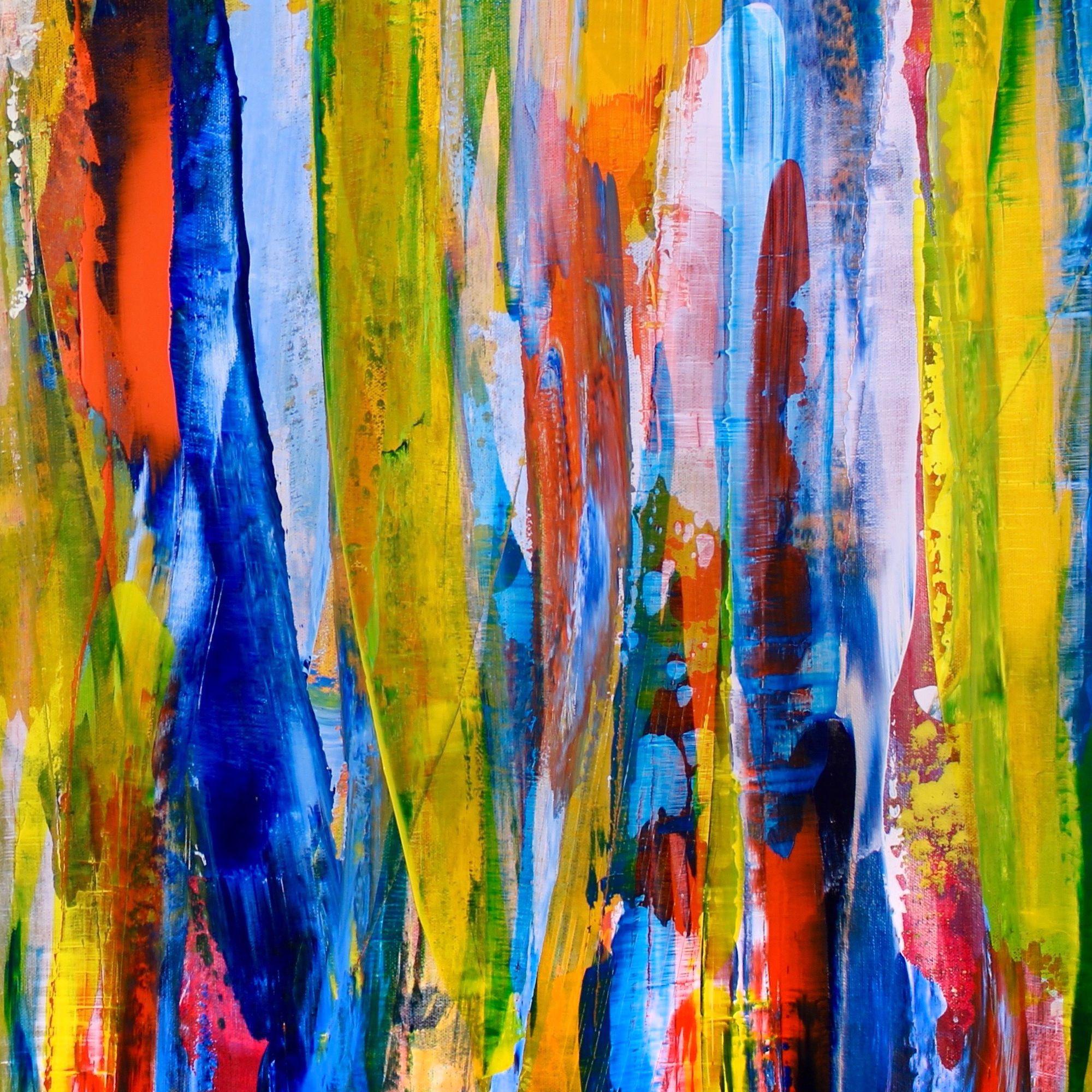 Un pezzo strutturato, stratificato e contemplativo con contrasti e forme organiche. La maggior parte dei colori è il risultato di una miscelazione di colori con mezzi acrilici, spatole e colori Sennelier.     ASTRATTI ORIGINALI DI PREGIO - UNICI NEL