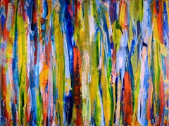 Field de forêt déconstruit, peinture, acrylique sur toile