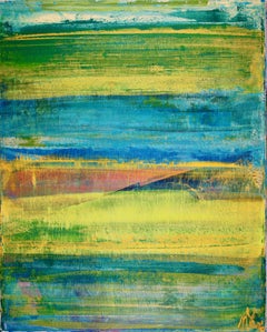 Deconstructed Green colorfield, Painting, Acrylic on Canvas