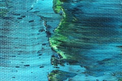 Deep Aqua Spectra, Painting, Acrylic on Canvas