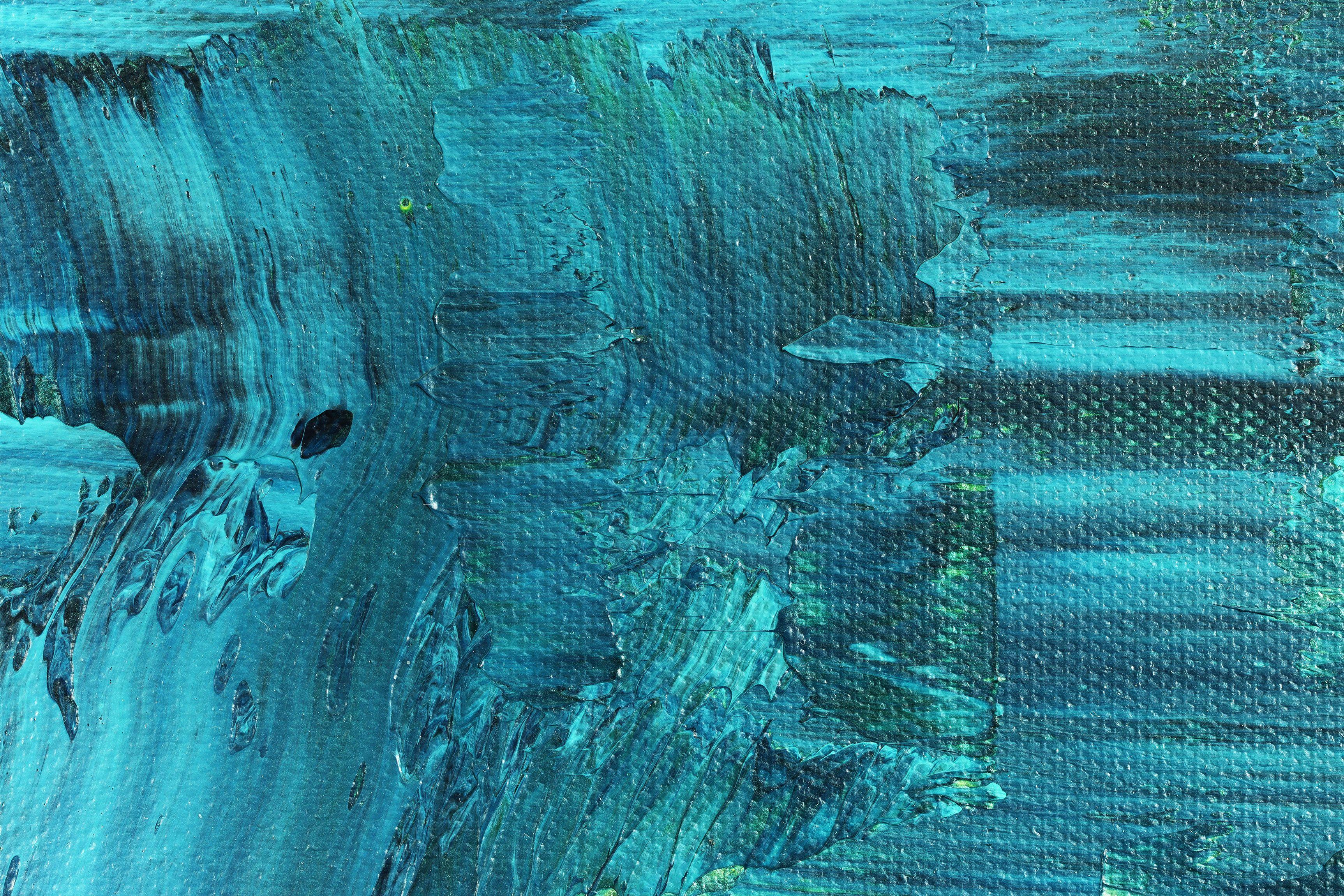 Deep Aqua Spectra, Painting, Acrylic on Canvas For Sale 4