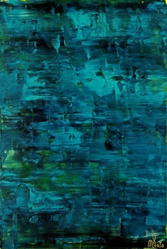 Deep Aqua Spectra, Painting, Acrylic on Canvas