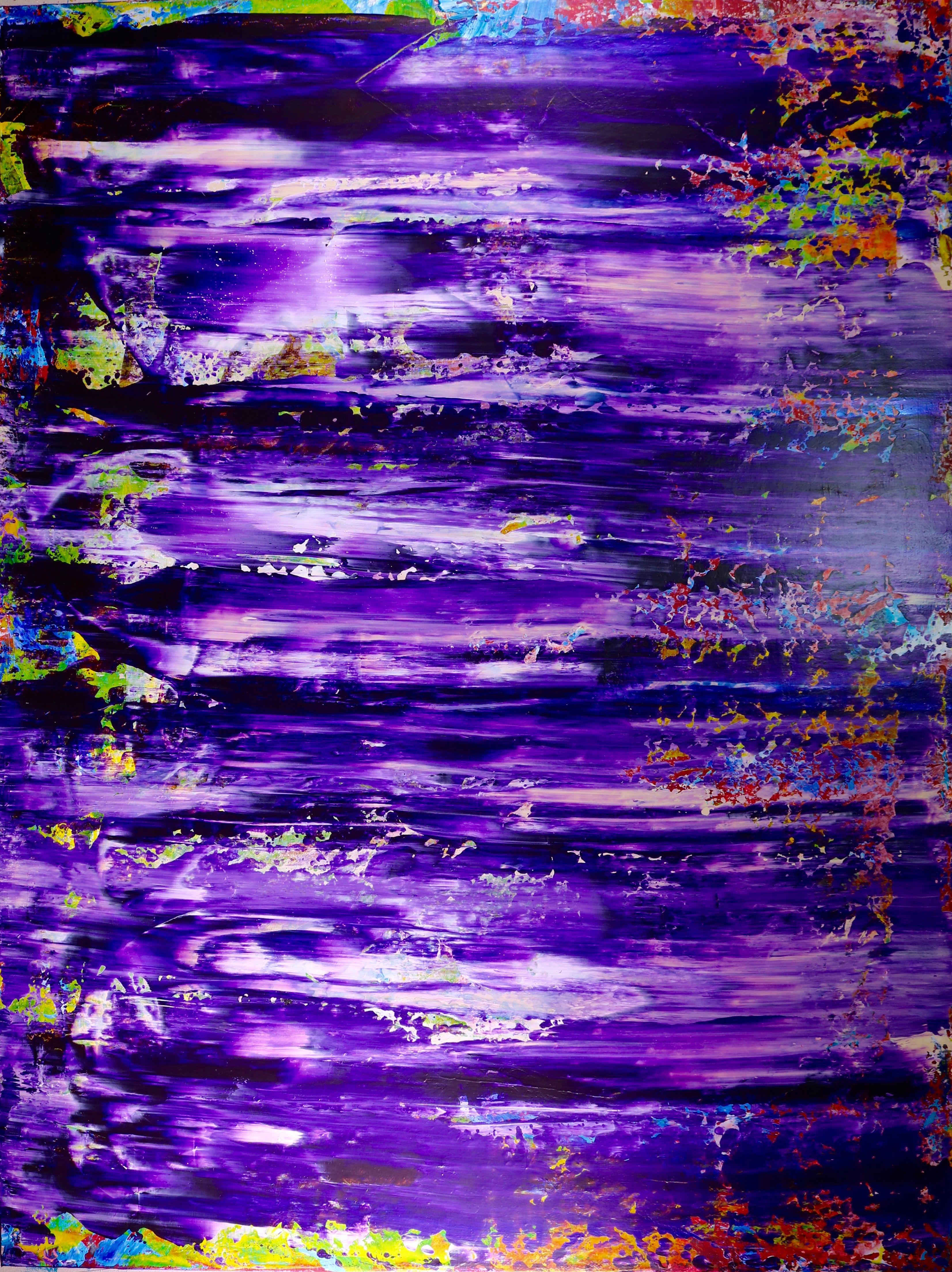 Nestor Toro Abstract Painting - Deep Purple, Painting, Acrylic on Canvas