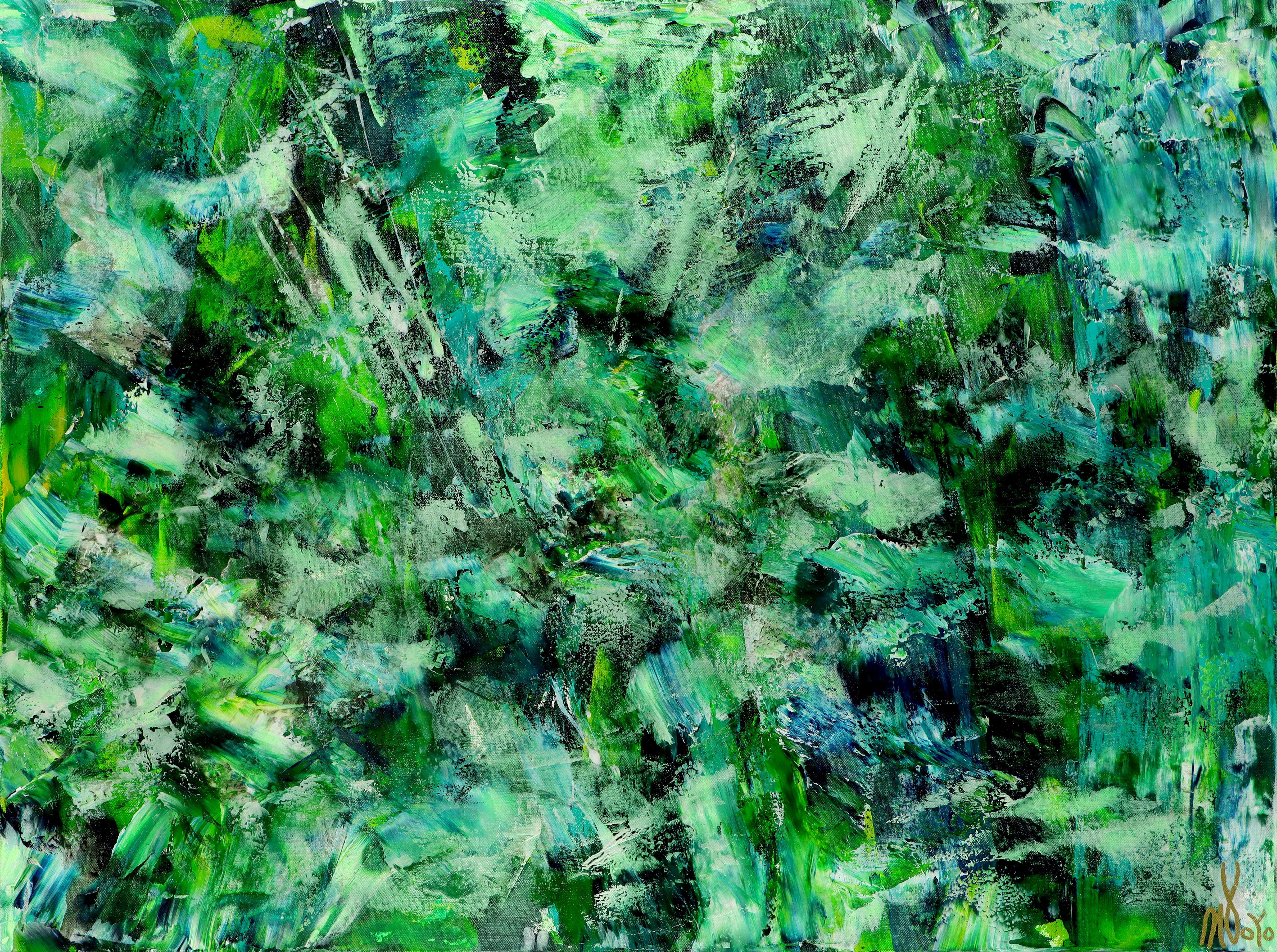 Nestor Toro Abstract Painting - Dense secrecy (In the forest), Painting, Acrylic on Canvas