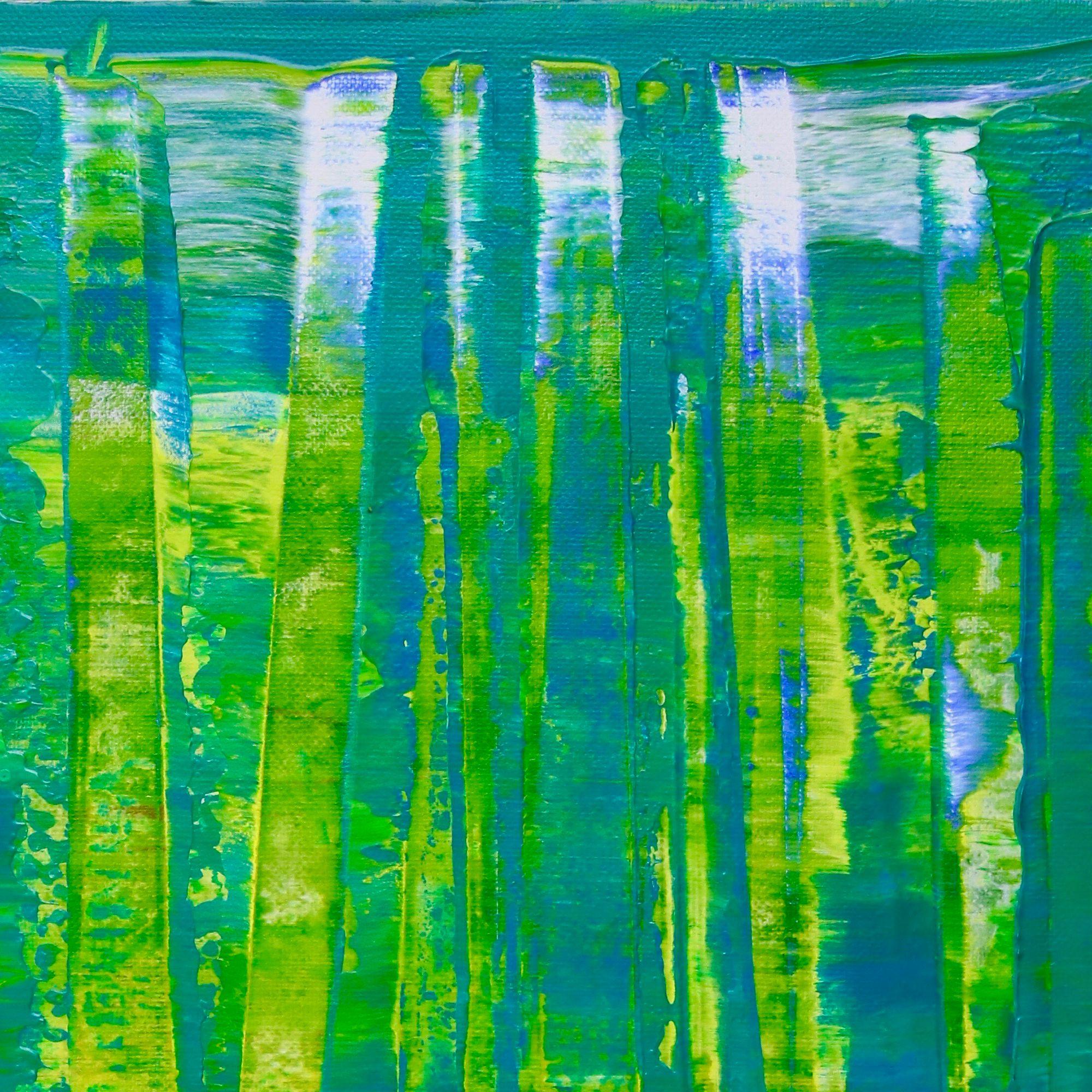 Dimensional Green 3, Painting, Acrylic on Canvas For Sale 1