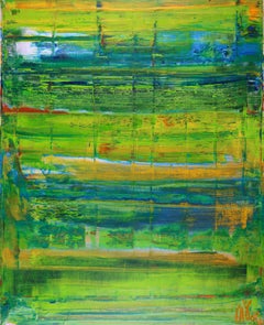 Dimensional Green #3, Painting, Acrylic on Canvas