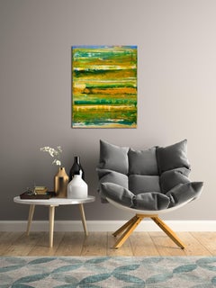 Peinture, acrylique sur toile Dimensional Green Colorfield