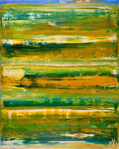 Dimensional Green Colorfield, Painting, Acrylic on Canvas