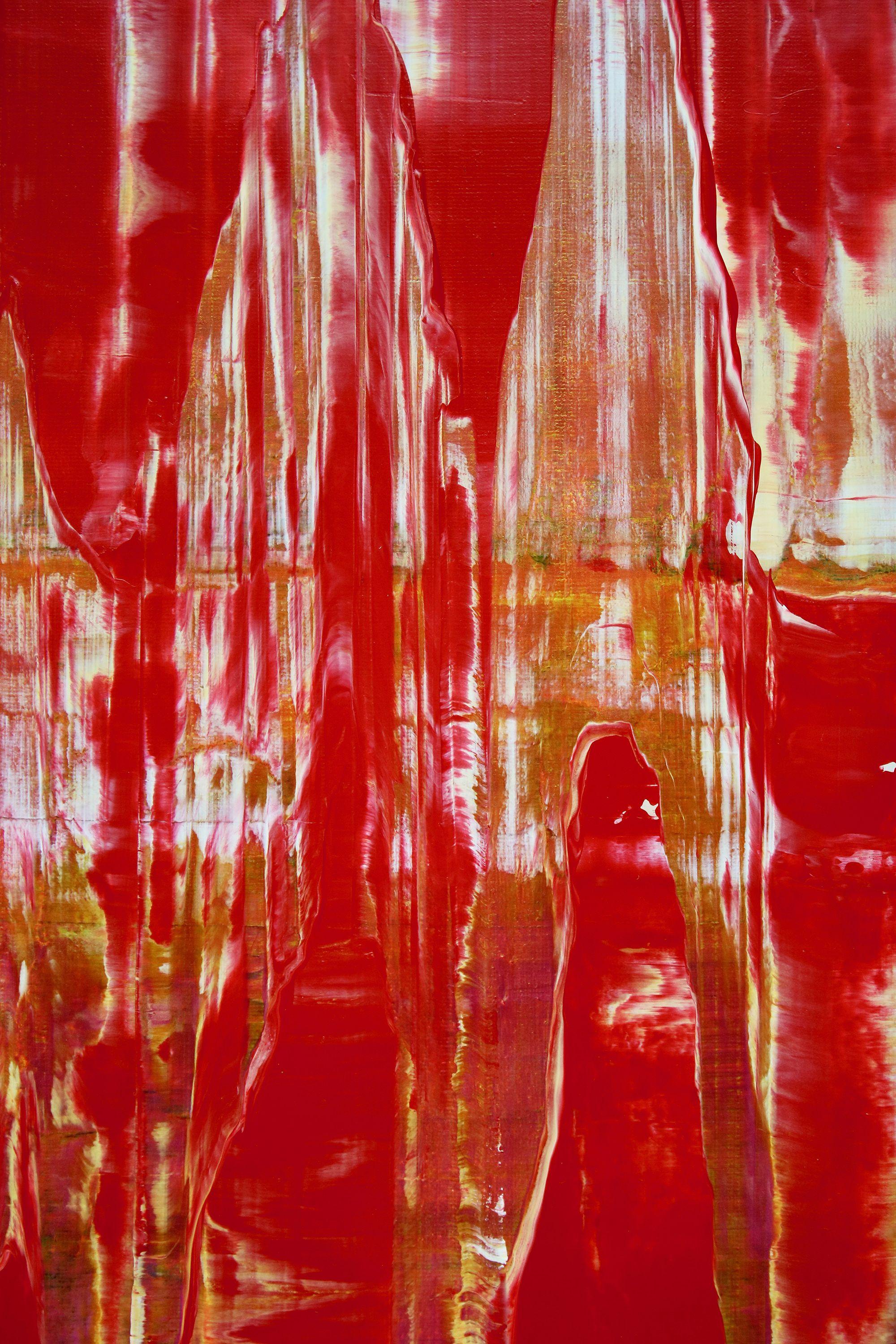 Rosso dimensionale, Pittura, Acrilico su tela in vendita 1