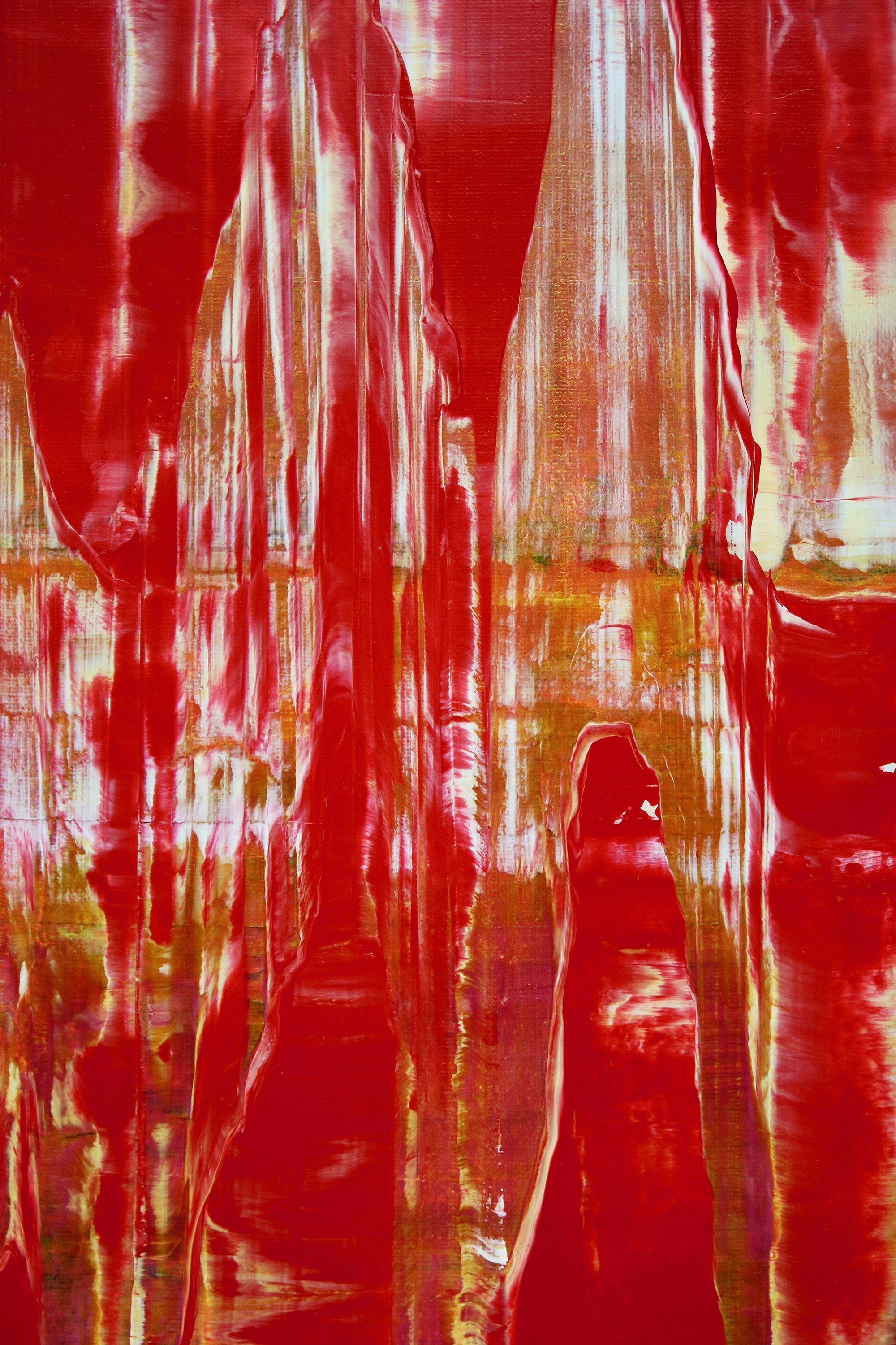 Dimensional Red, Painting, Acrylic on Canvas For Sale 2