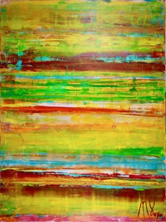 Dimensional Terrain-Golden Horizon, Painting, Acrylic on Canvas