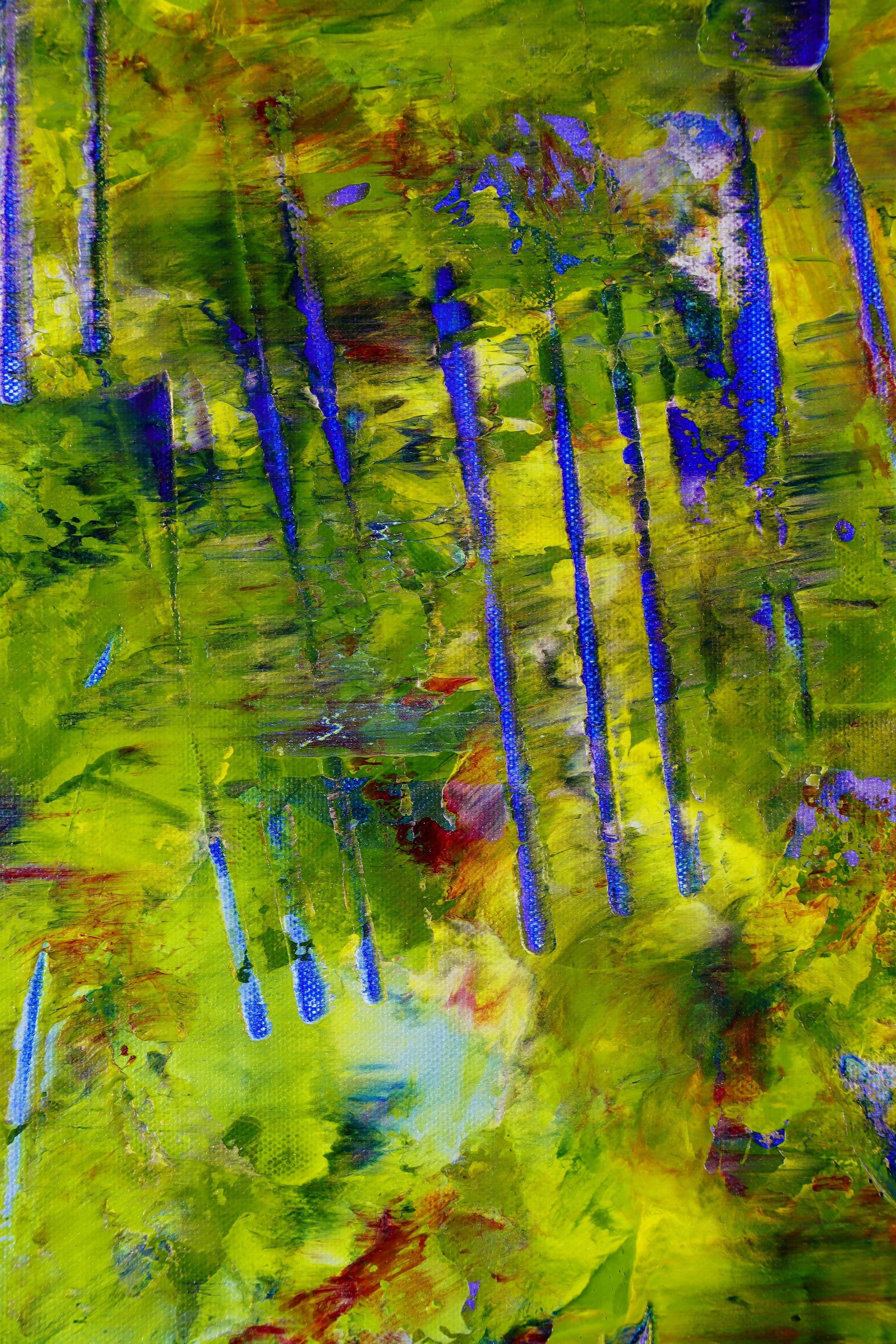 Proiezione distorta della foresta, Pittura, Acrilico su tela - Painting di Nestor Toro