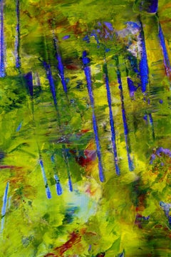 Distorted Forest Projection, Painting, Acrylic on Canvas
