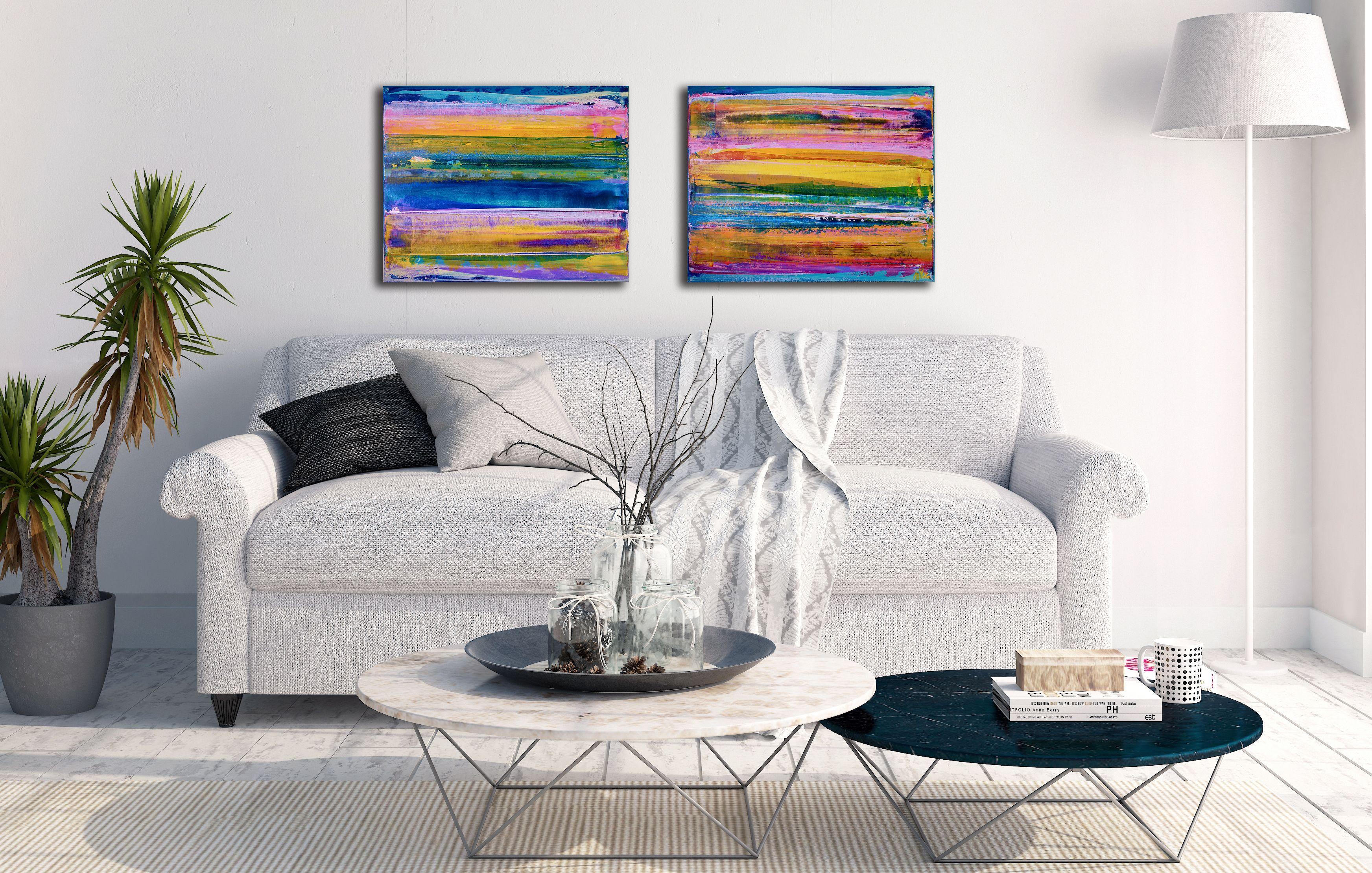 Frequenza distorta 2, Pittura, Acrilico su tela - Abstract Painting Marrone di Nestor Toro